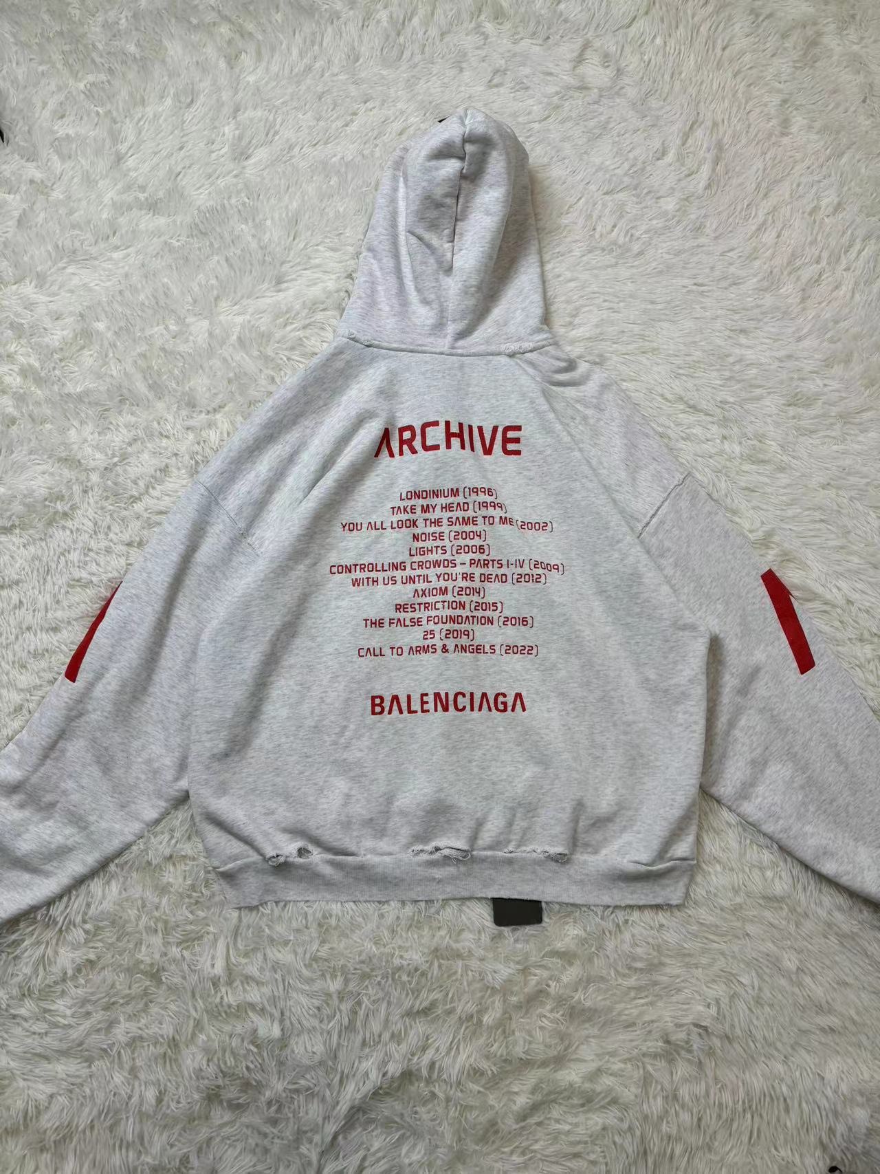 Balenciaga Apple Music Limited Edition Music Collaboration Letter Printed Hooded Zip-Up Casual Sweat - 2