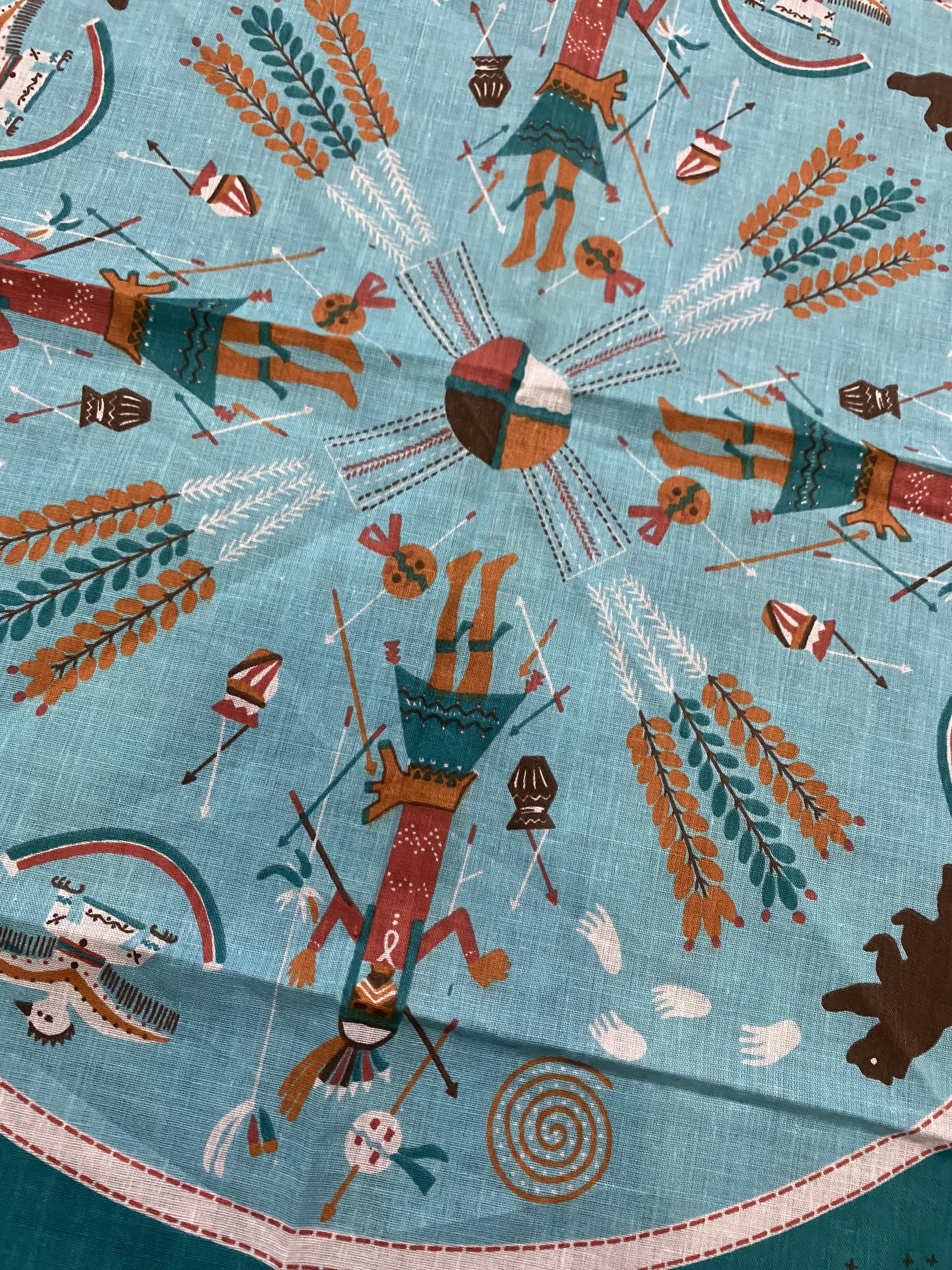 Vintage Native American-Inspired Bandana – Southwest Tribal Print – 50/50 Cotton Poly USA Made - 2