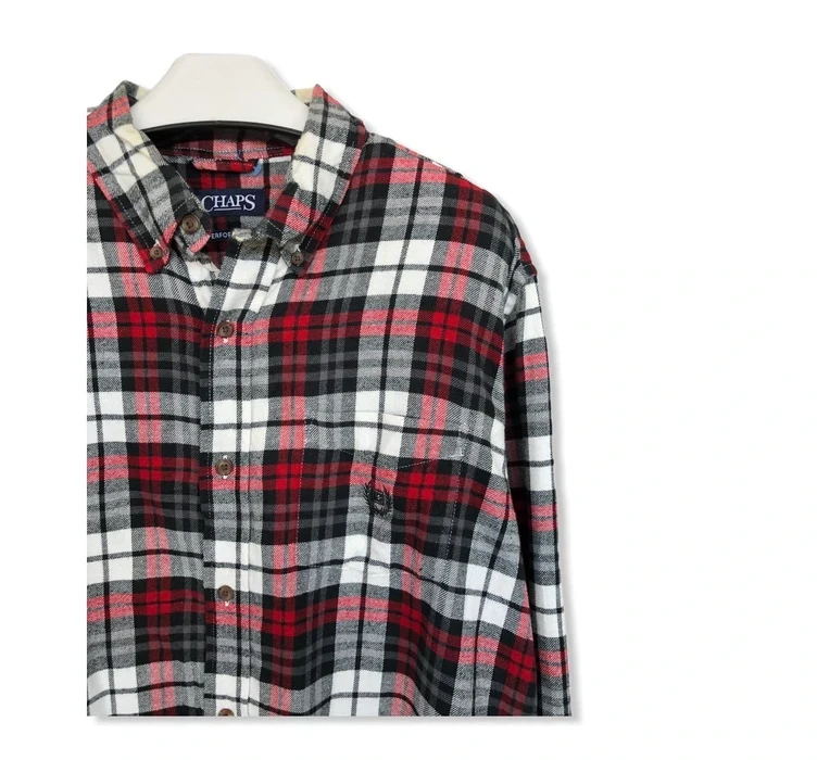 Chaps - Chaps Checked Plaid Tartan Flannel Shirt 👕 - 2
