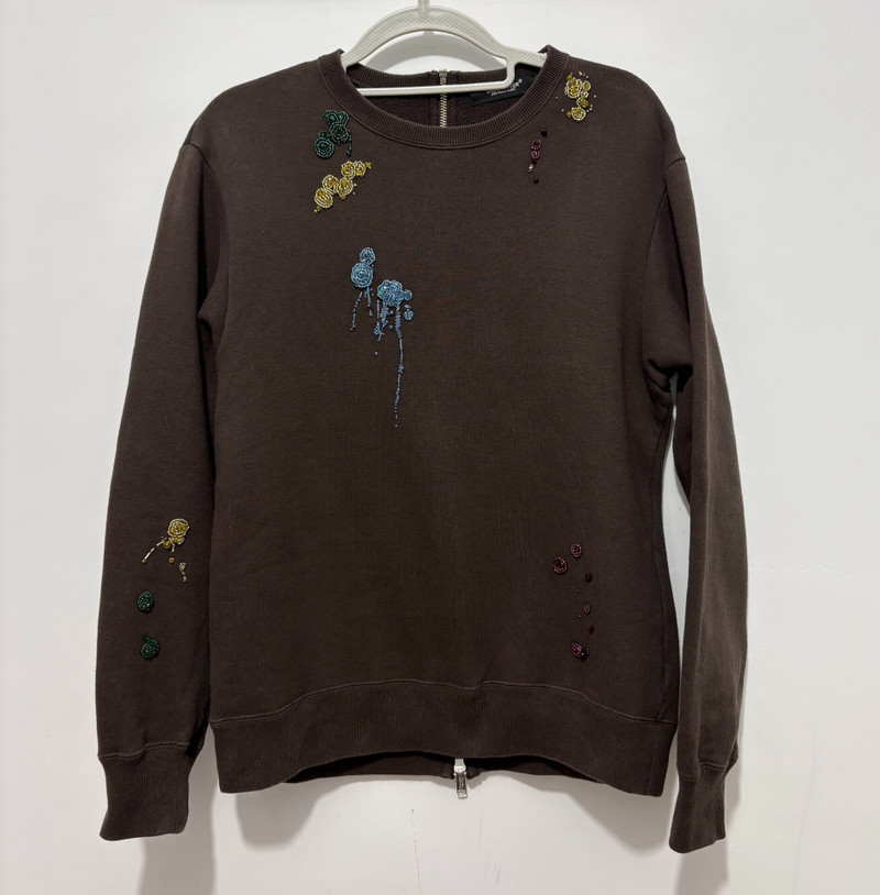 Undercover Ghost Hand series bead‑and‑gemstone patchwork deconstructed sweatshirt - 1