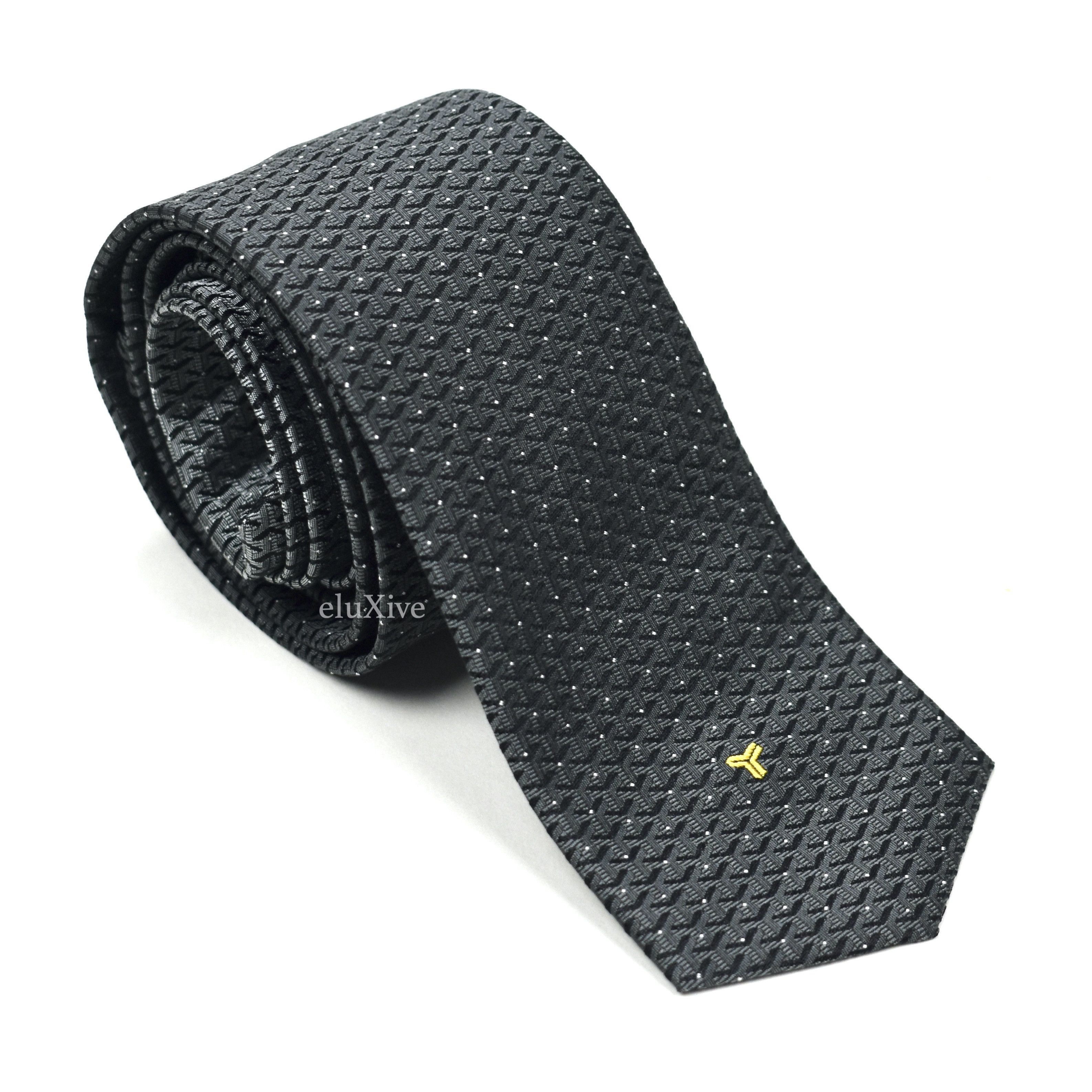 Goyard Eldredge Monogram Woven Silk Tie Gray - 1