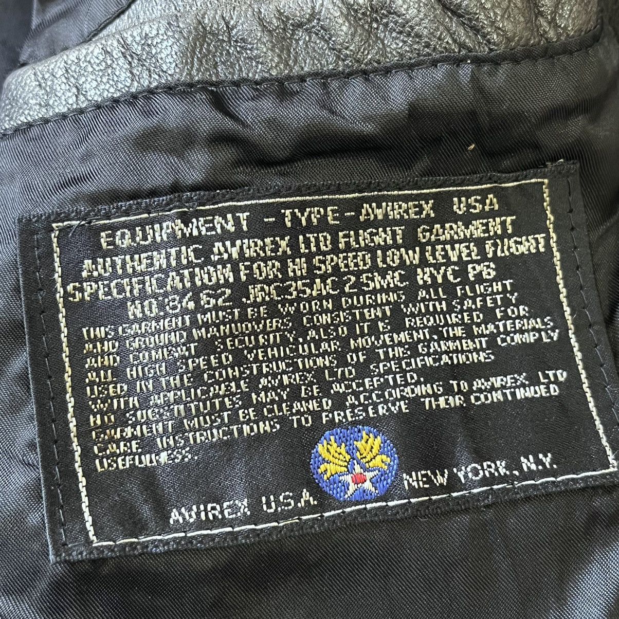 Vintage Avirex Officer's Goat Skin Leather Bomber Jacket - 3
