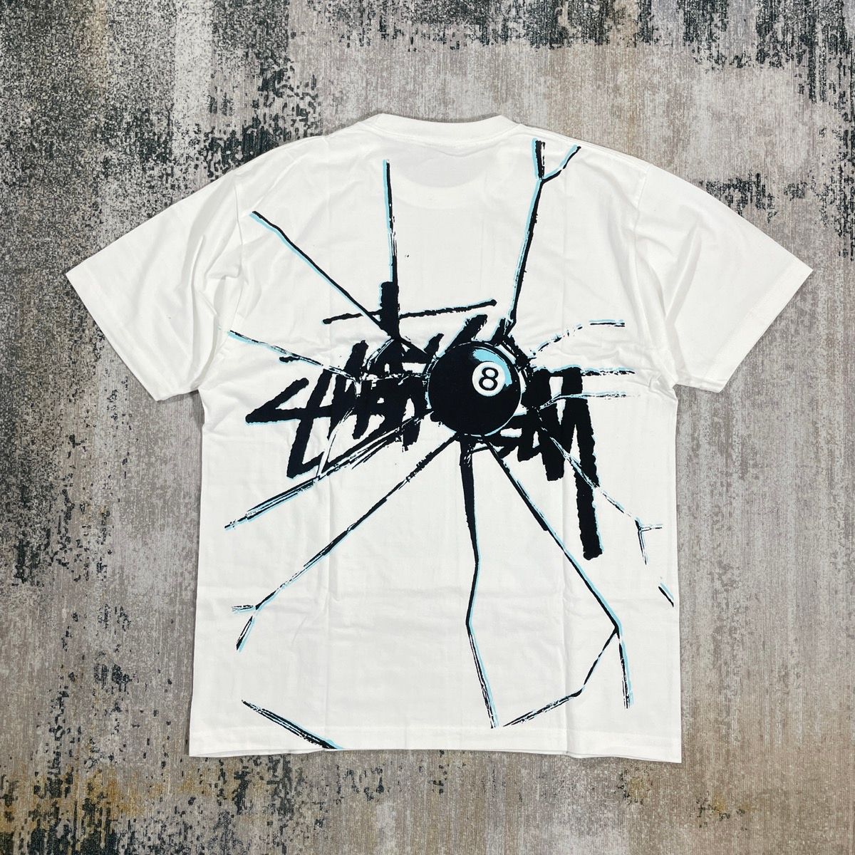 STUSSY SHATTERED TEE WHITE // MEDIUM