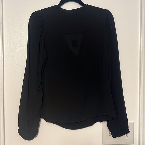 Cynthia Steffe Black Silk Draped Blouse - 3