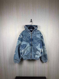 Louis Vuitton LOUIS VUITTON x NIGO DENIM PATCHWORK HOODED JACKET