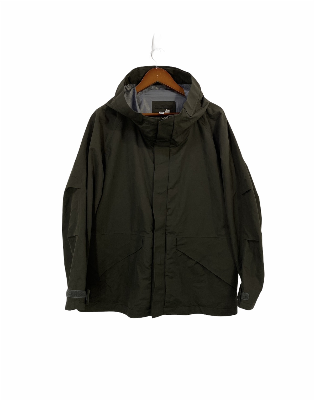 Lemaire X Uniqlo Waterproof Jacket Olive Color with Hoodies - 1