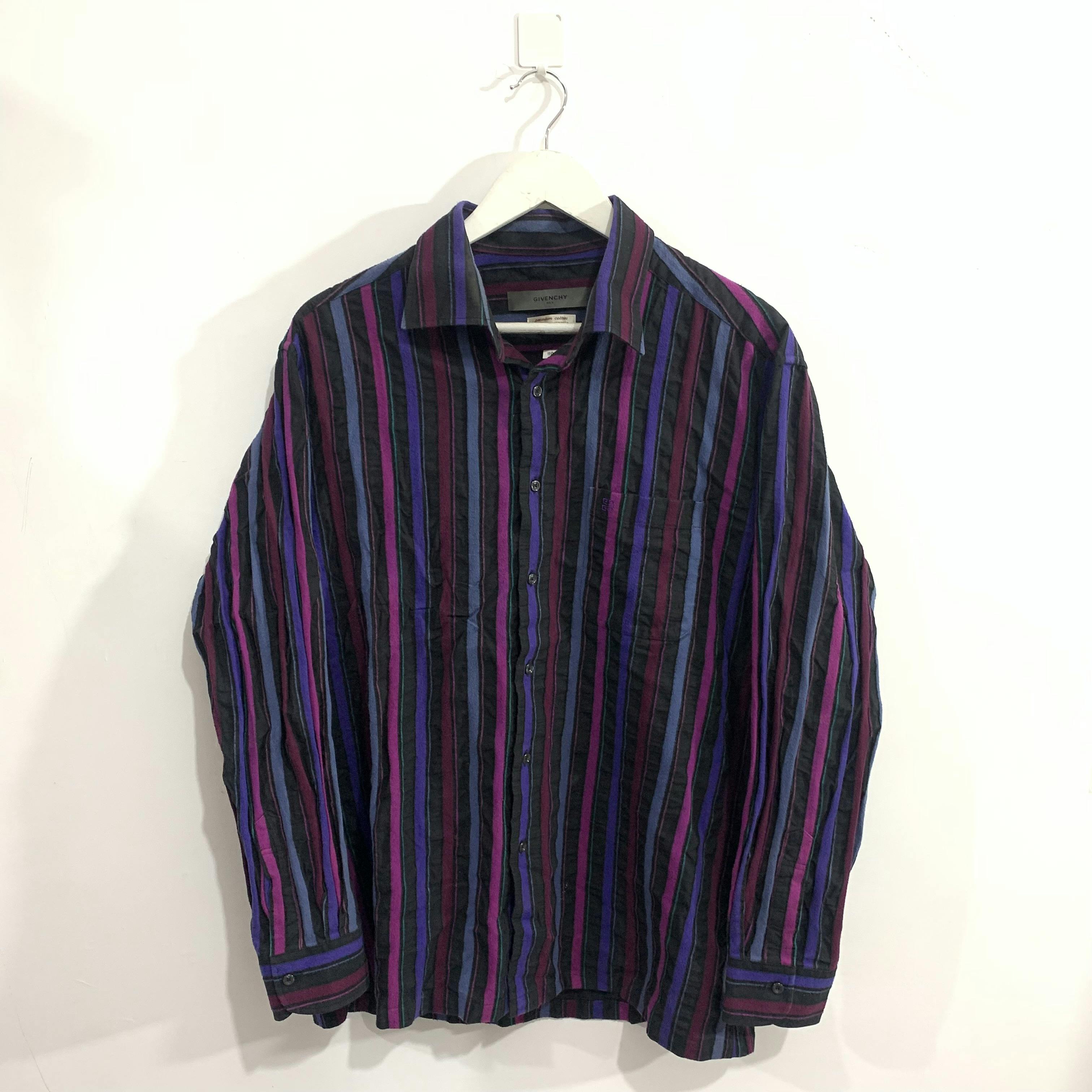 Givenchy Men Striped Wool Longsleeve Shirt - 1