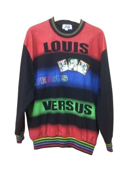 90s Designer Loius Versus multicolour Sweatshirt spell out - 1