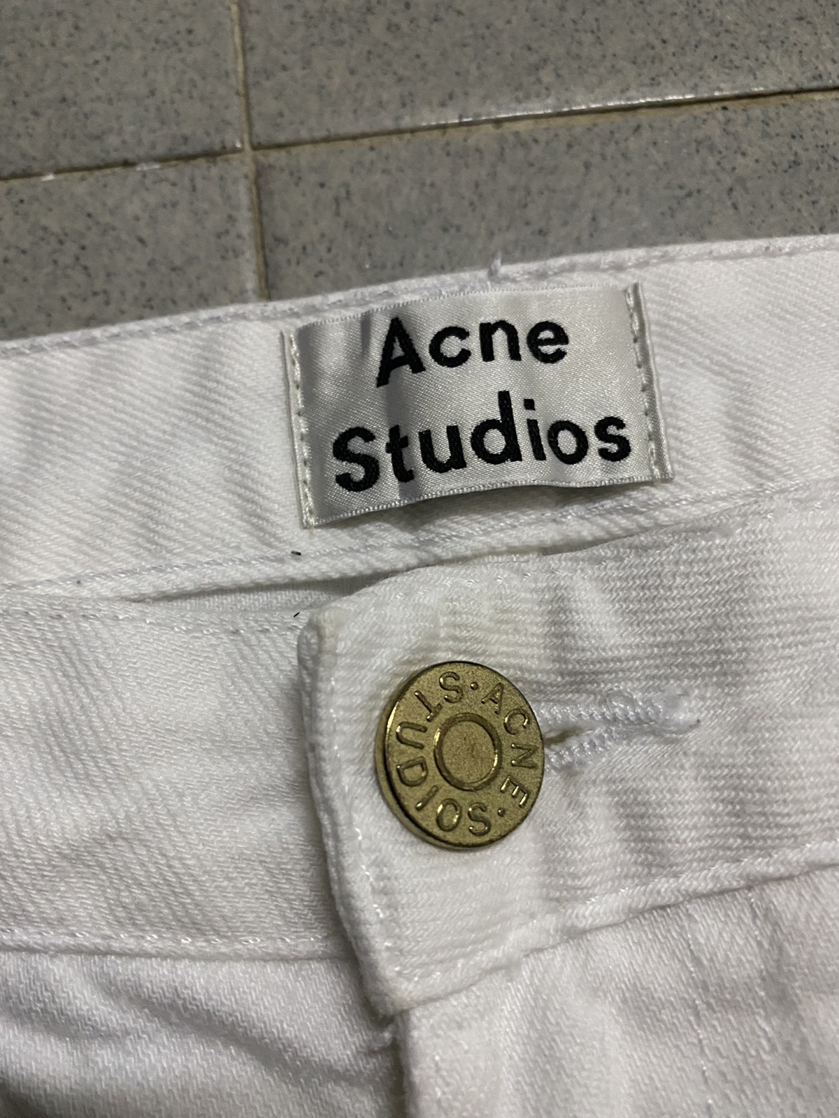 Steals‼️Vintage Acne Studios Pop White Denim Jeans - 3