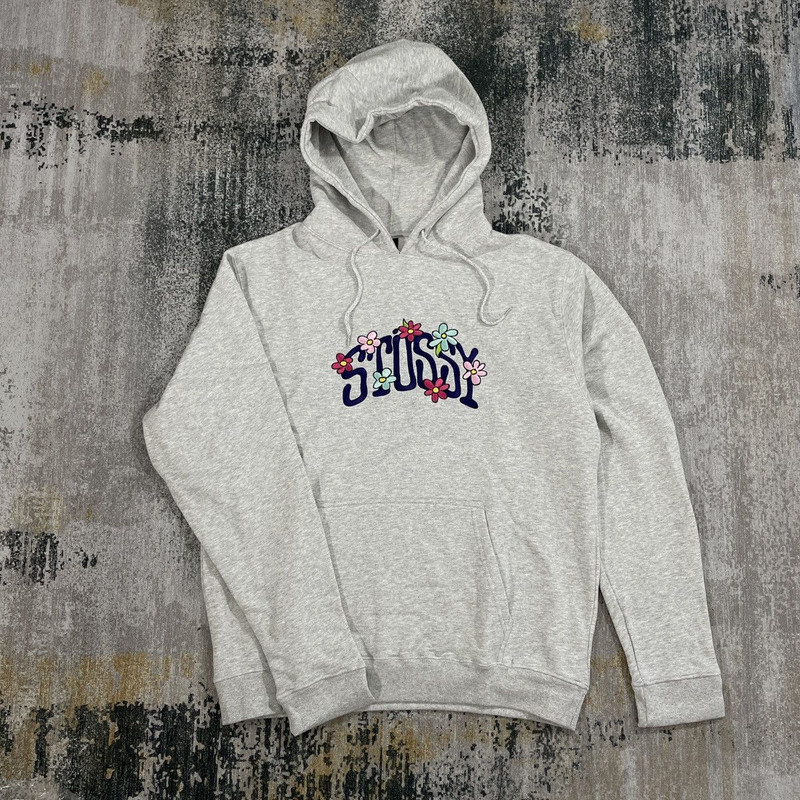 Stüssy STUSSY FLORAL HOODIE ASH HEATHER // MEDIUM | hlnstuff