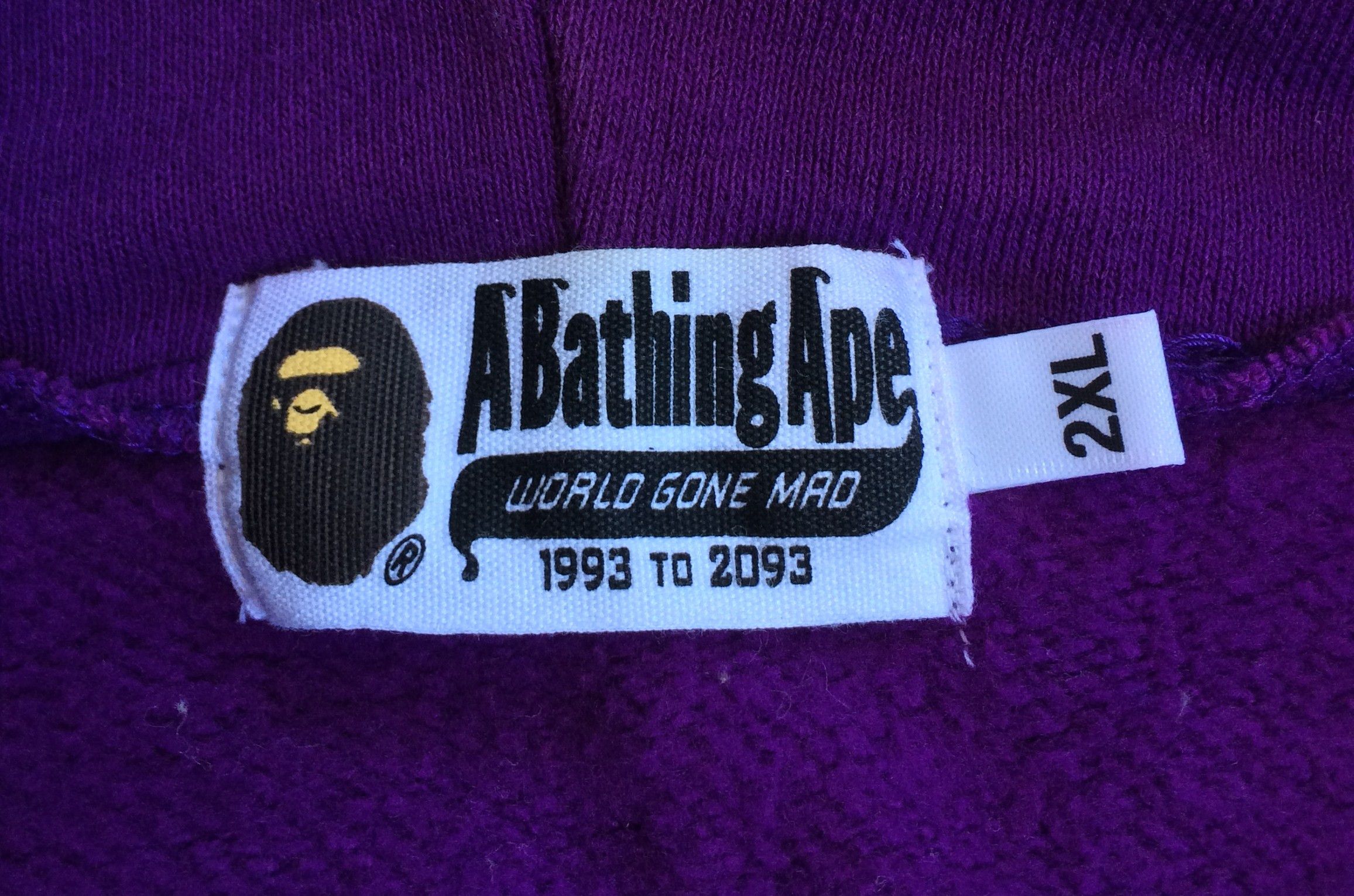 Bathing Ape Purple Camo Tiger Hoodie XXL - 8