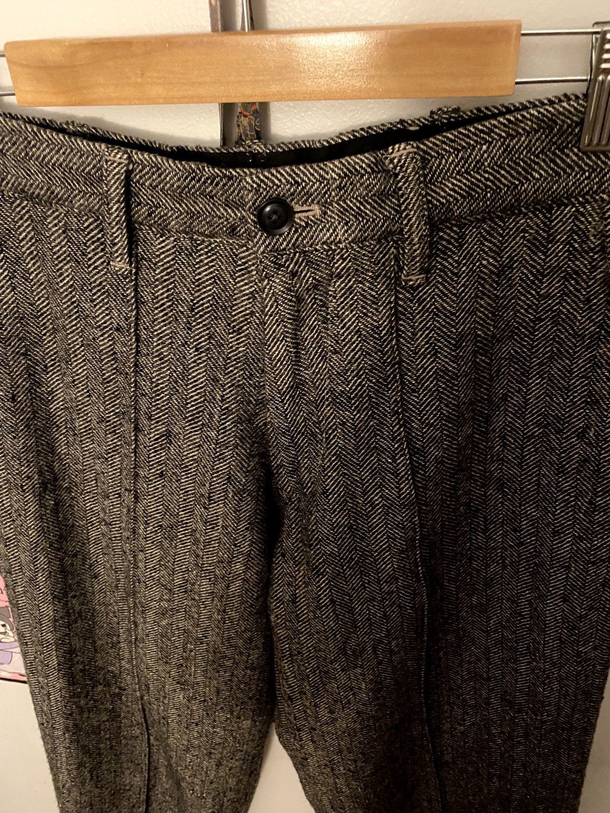 11aw wool herringbone trousers - 3