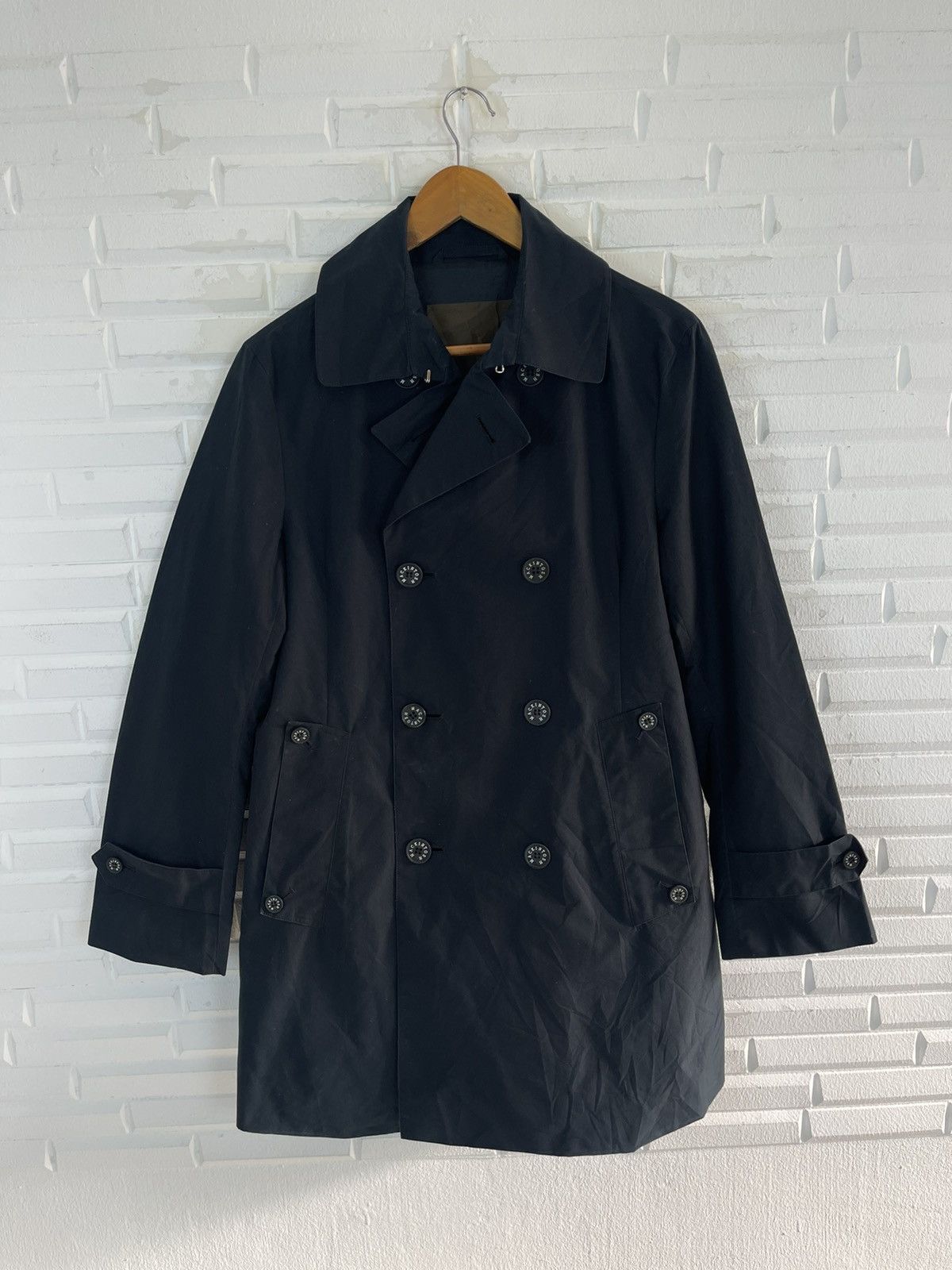 🖤BLACK MACKINTOSH DOUBLE BREAST LONG COAT WEATHER - 2