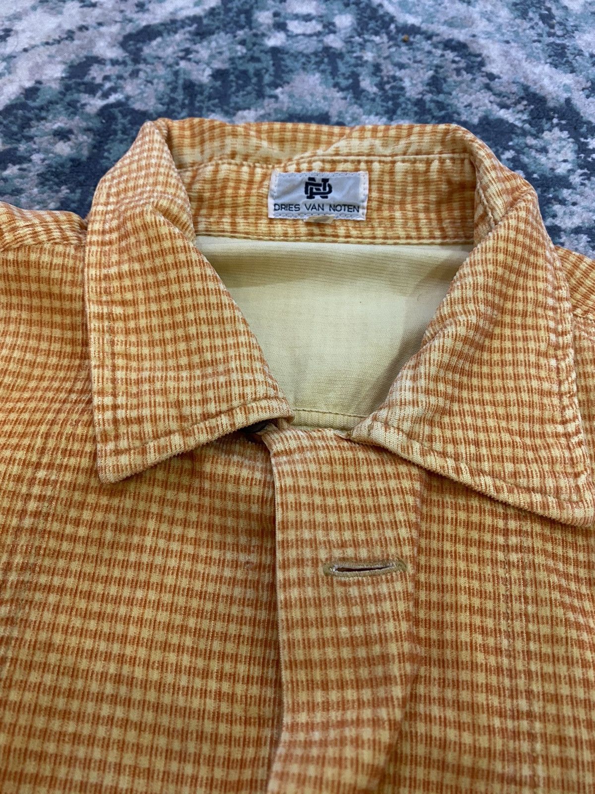 Corduroy Checker Flannel Shirt Vintage - 7