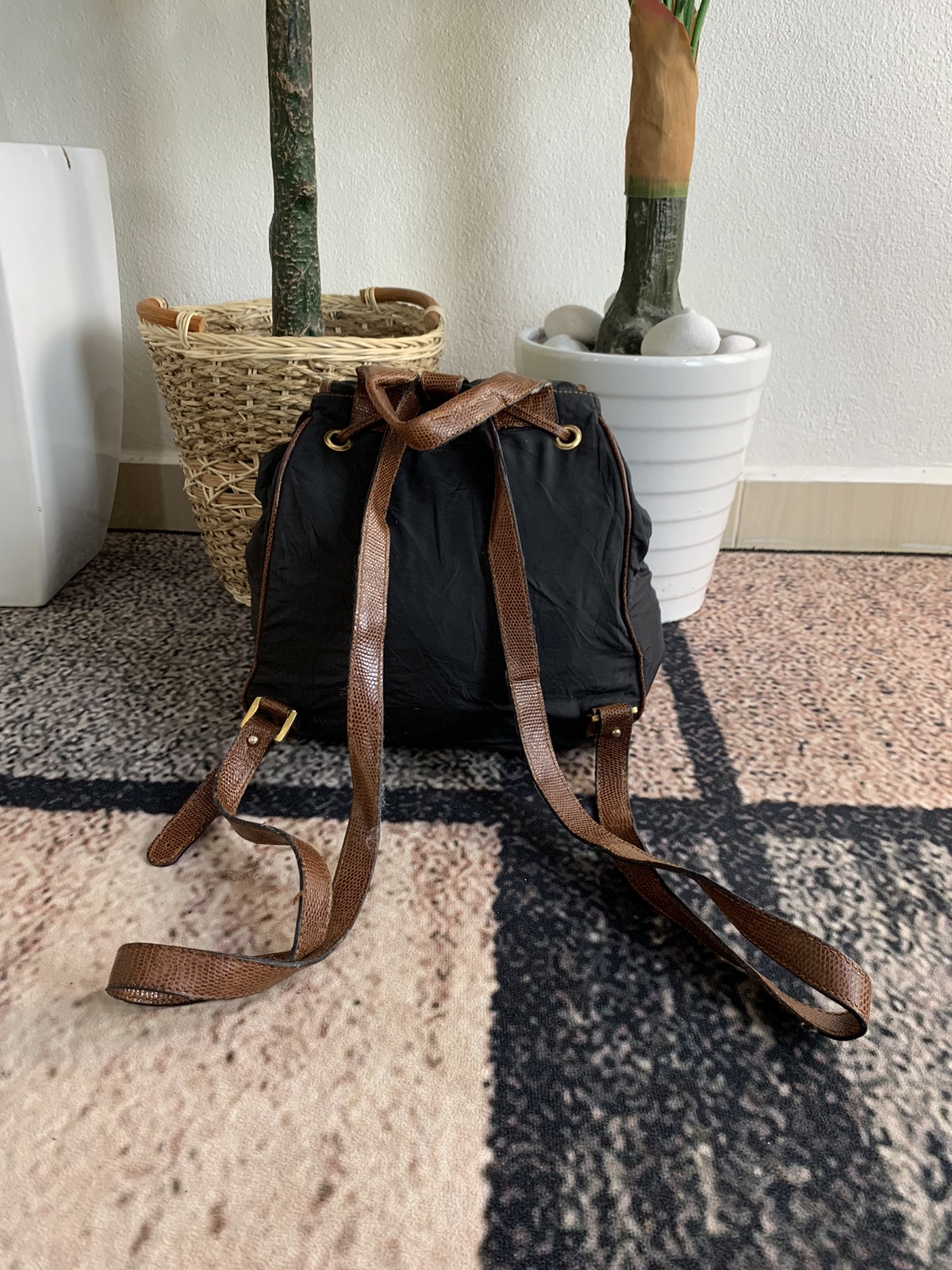 Vintage - Vintage loewe black nylon backpack - 3