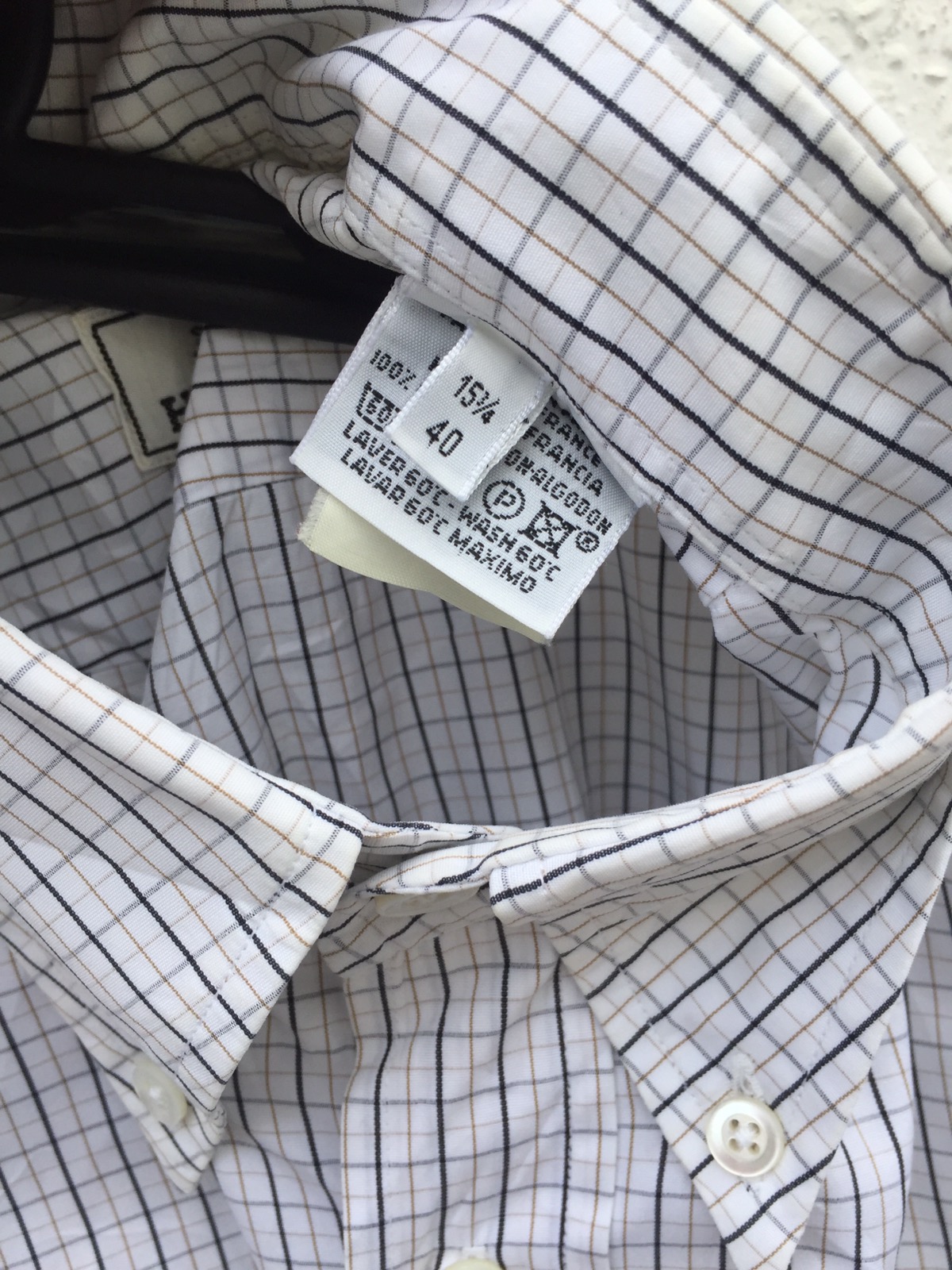Vintage Hermes Basic Checkered Long Sleeve Shirt - 7