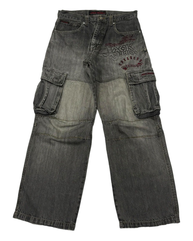 BAGGY🔥JACK SERIKA MULTI POCKET BAGGY CARGO JEANS PANTS - 1