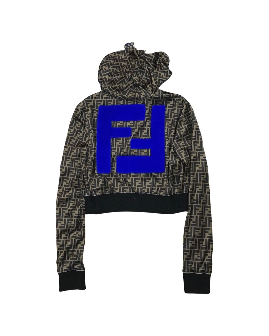 Fendace FF logo crop zip up hoodie - 2