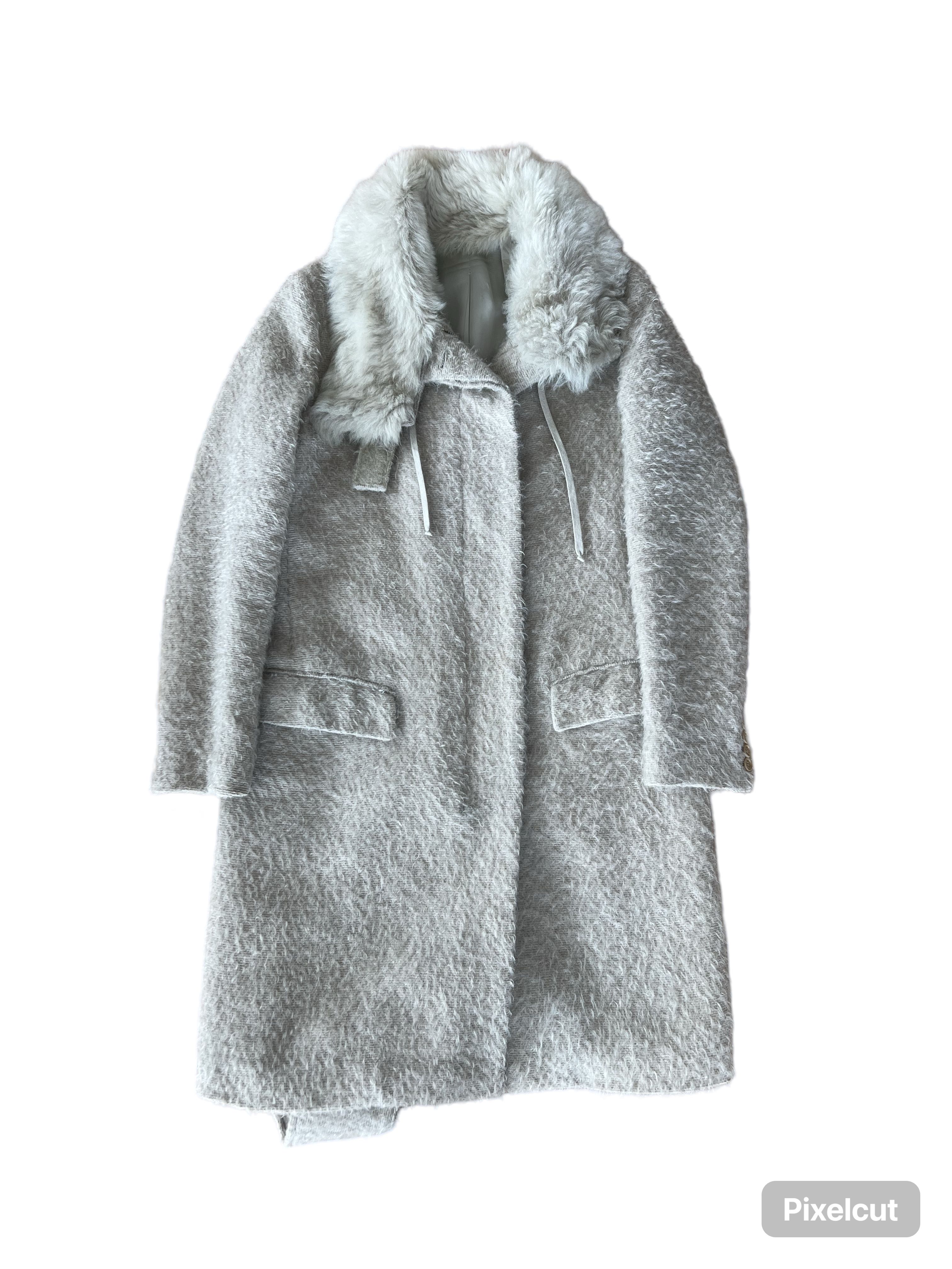 AW00 Mohair Fur-Collar Coat - 1