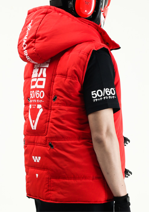 MACHINE56™ M56®/VT-R_G1 RED VARIANT PUFFER VEST ©2020_ ブラック・デス・ランナー - 6