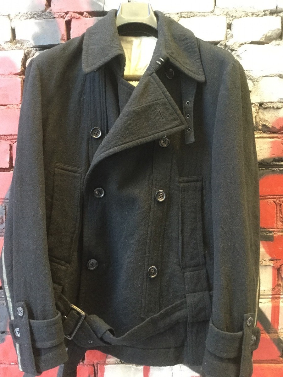 NEW ARCHIVE Y's asymmetric double breasted belted jacket - 5