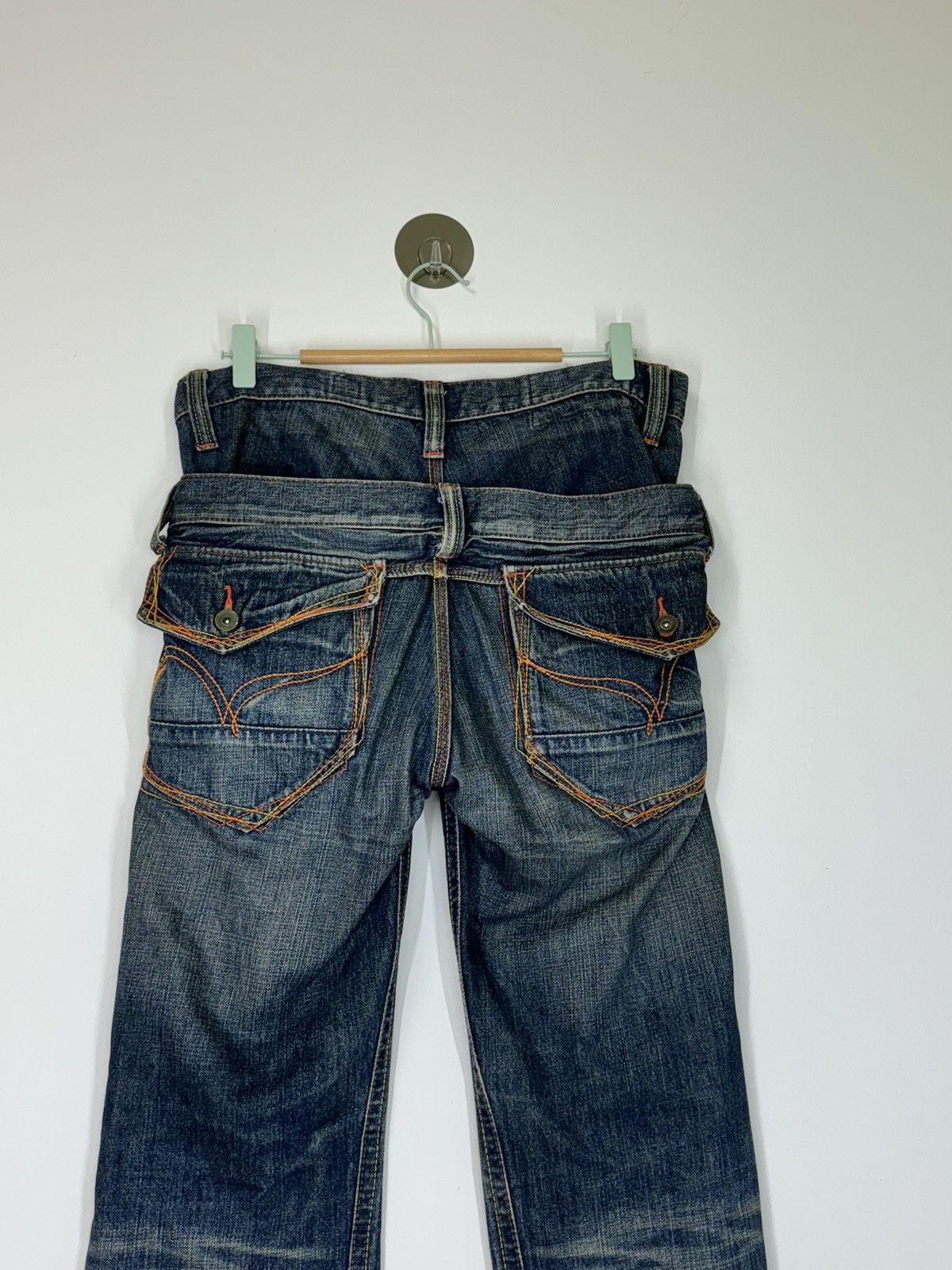 Distressed Doube Waist Junya Watanabe Denim Jeans - 8