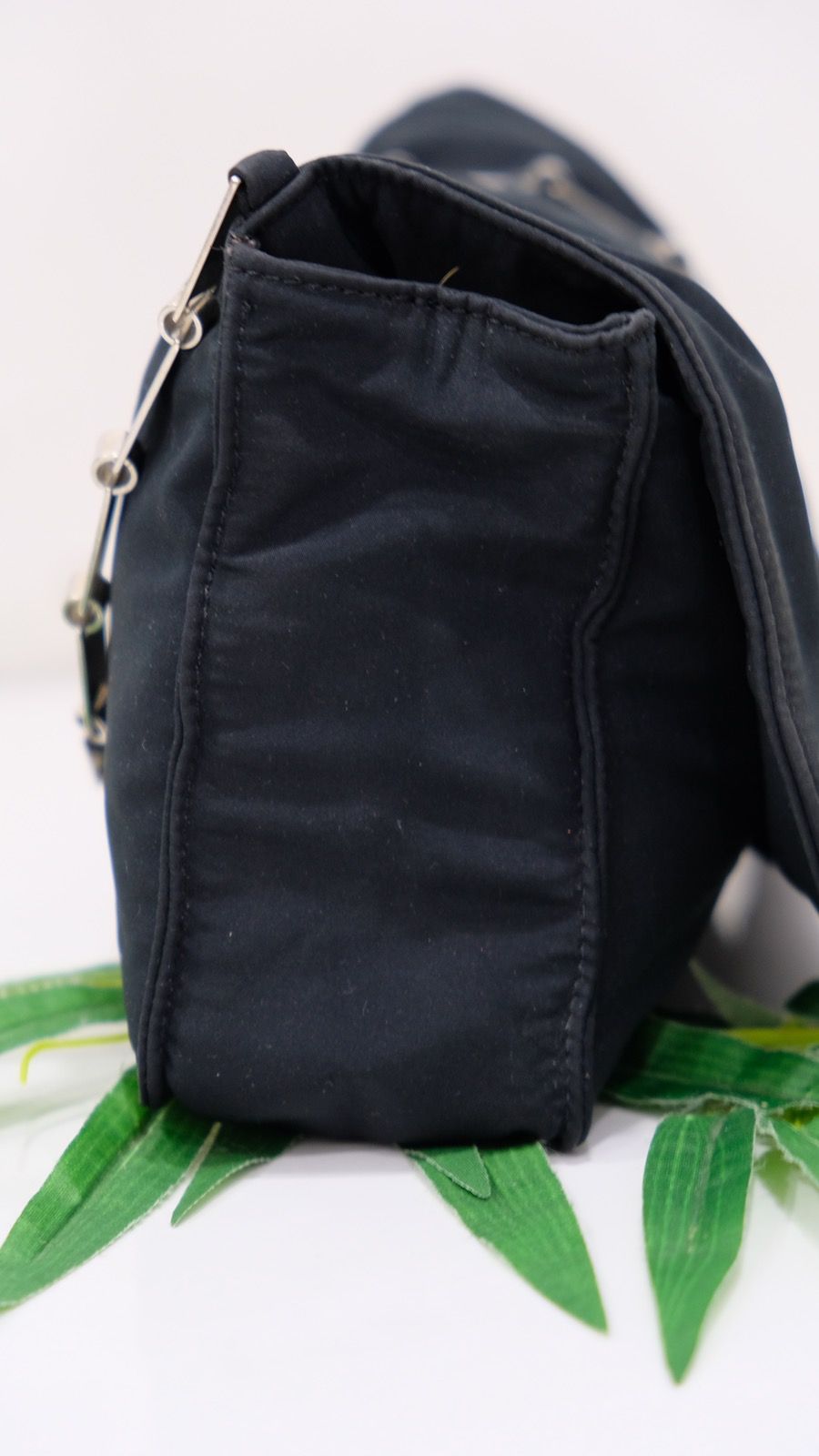 Vintage Bottega veneta Black Nylon Shoulder bag Chain sling - 5