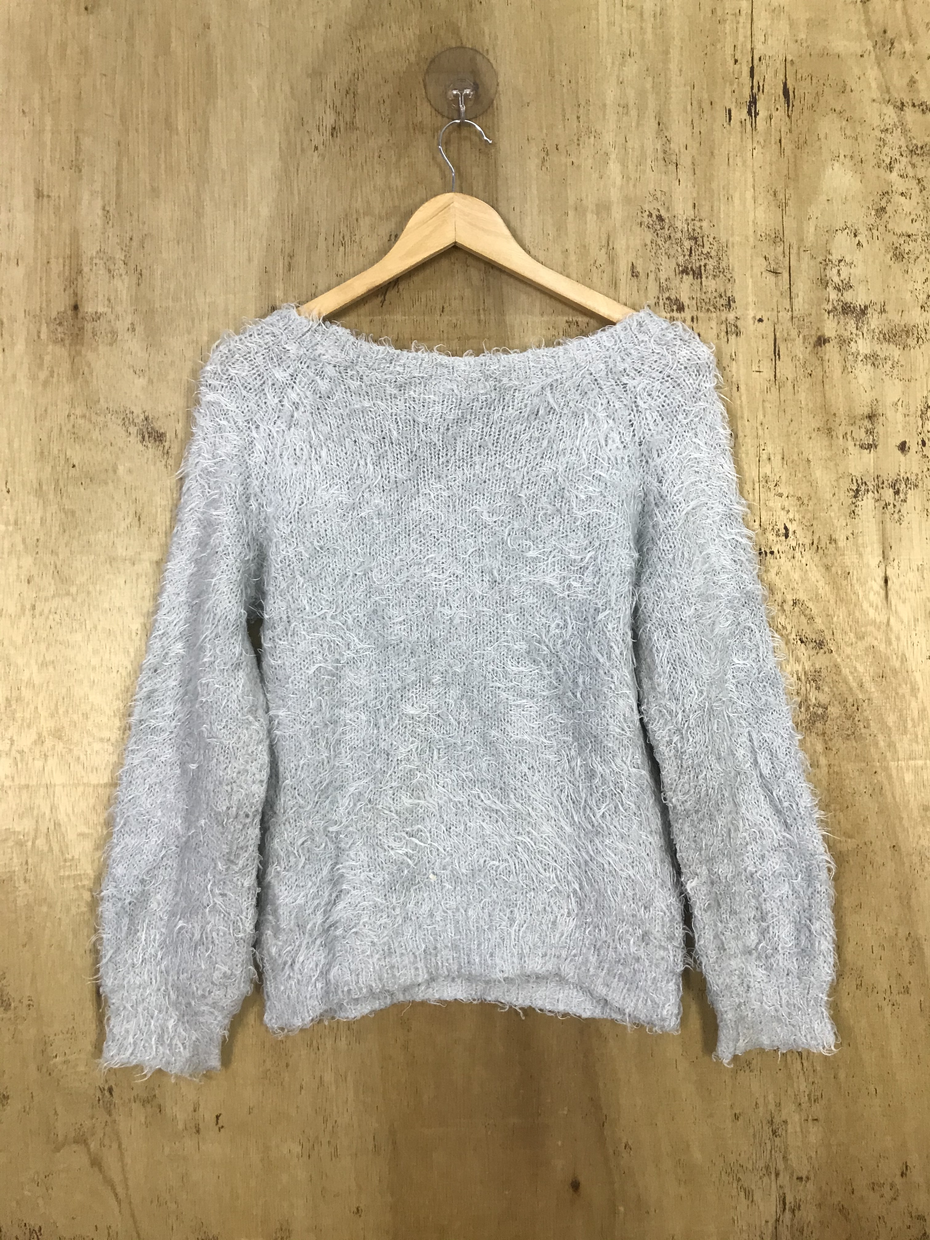 Homespun Knitwear - Secret Magic Drop Shoulder Mohair Soft Faux Fur Knit Sweater - 7