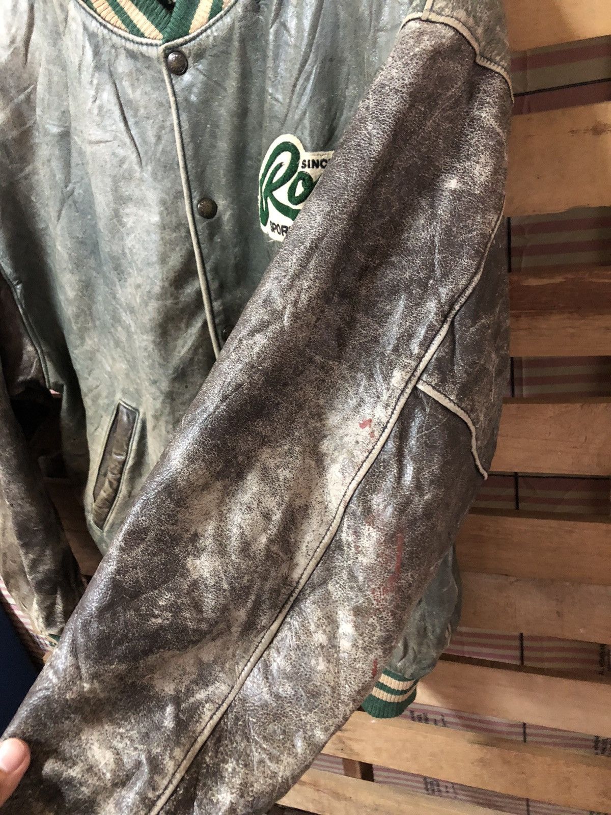 Sports Specialties - Vintage 70s Root’s Sporting Ford Varsity Jacket Distressed - 9