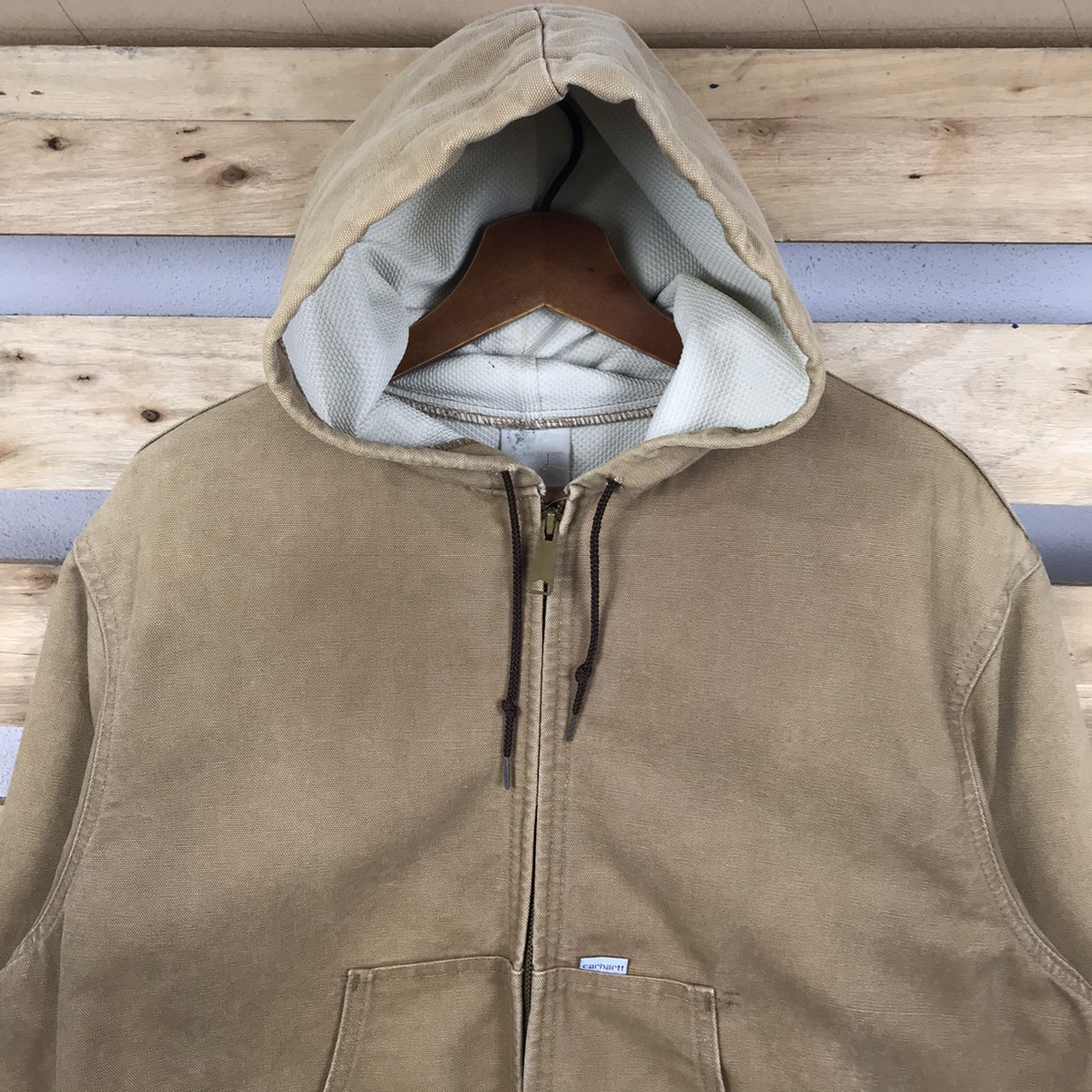 Vintage - Vintage Carhartt Hoodie Thermal Lined Duck Active Jacket - 3