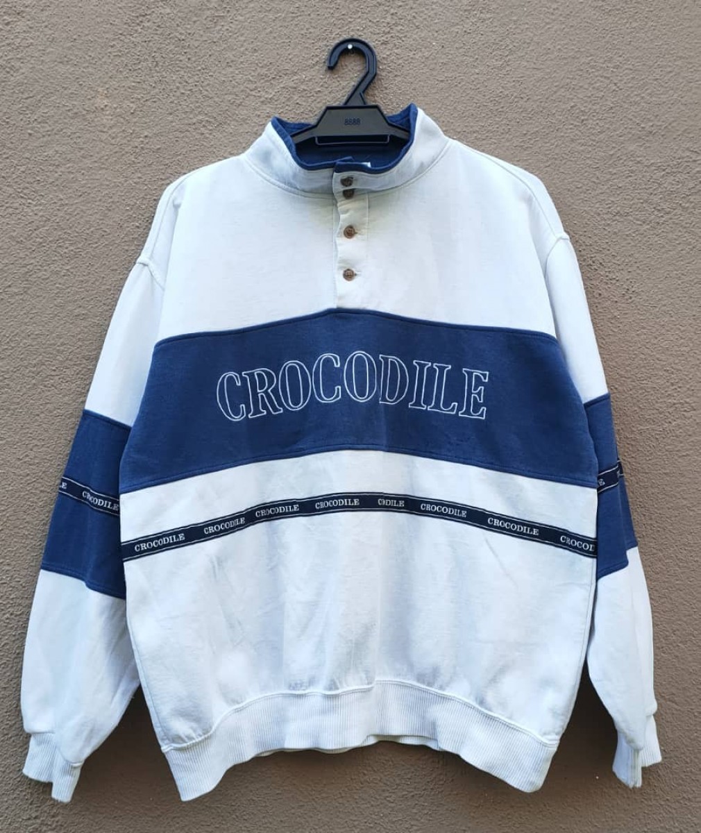 Japanese Brand - Crocodile Embroidered Big Spellout Sweatshirt - 1
