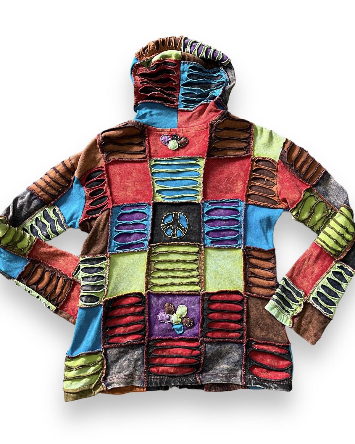 Rare - Multicolour Sherpa Nepal Kapital Patches Sweater Hoodie - 2