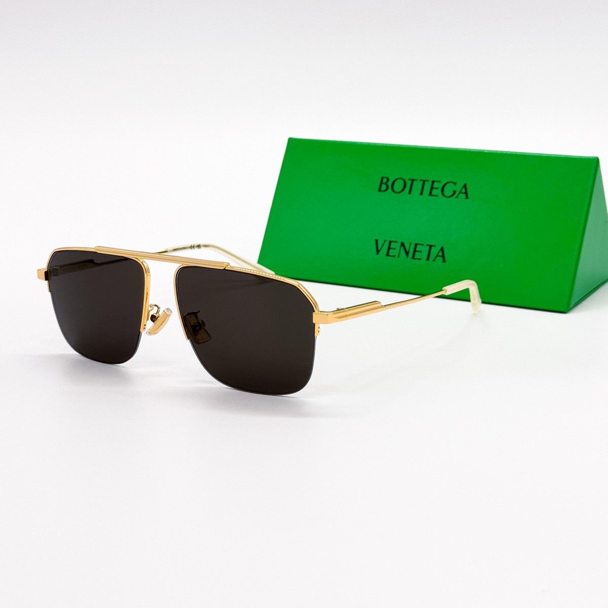 NEW BOTTEGA VENETA BV1149S 007 GOLD GREY UNISEX SUNGLASSES - 2