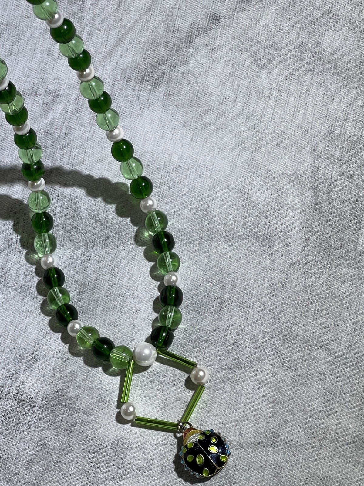 Japanese Brand - Green Handmade Beaded Necklaces - 5