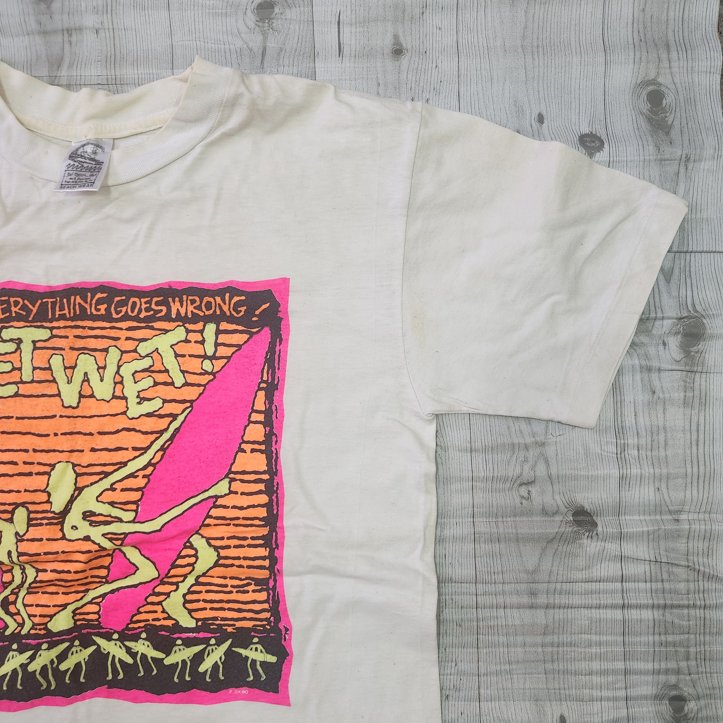 Vintage 1990s Bali Surf TShirt Get Wet Single Stitches - 4