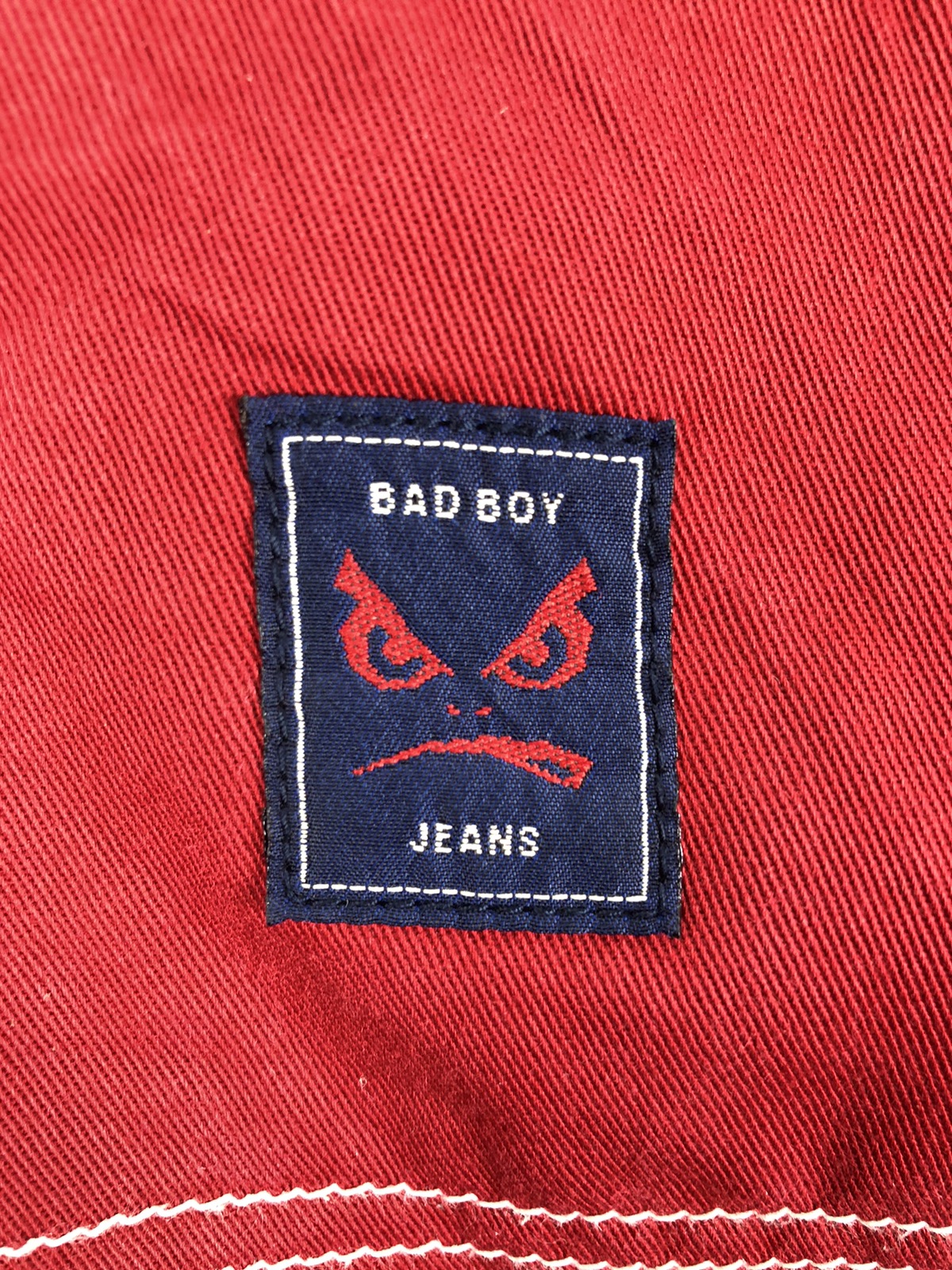 Vintage - Vintage 90's Bad Boy Jeans Red Overall Denim Workwear Style - 17