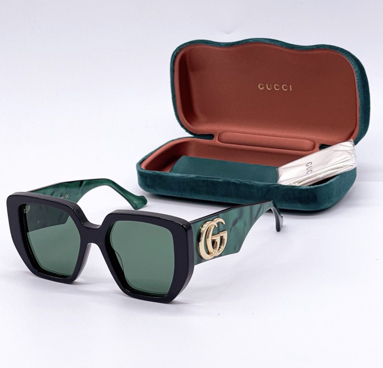 NEW GUCCI GG0956S 001 WOMEN’S SUNGLASSES GUCCI GG0956S GREEN - 2