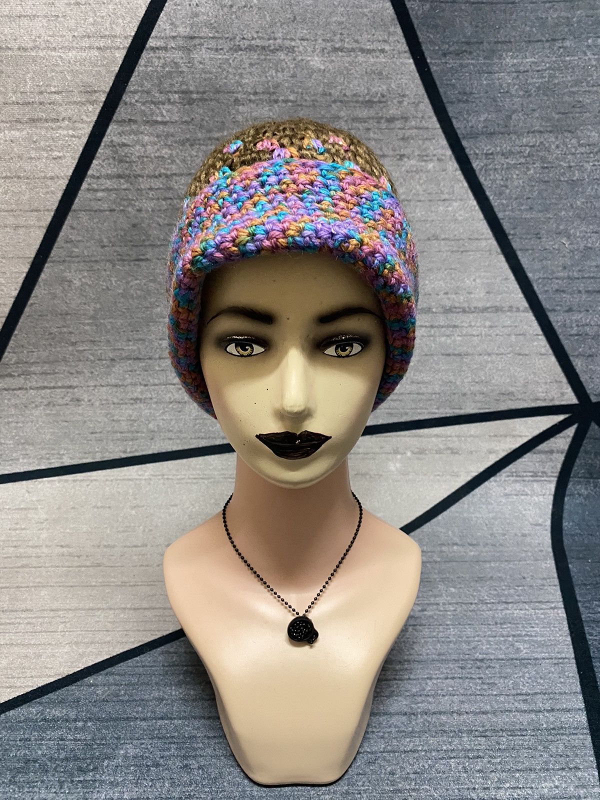 Streetwear - Unknown Knitted Multicolour Design Beanie Hat - 2