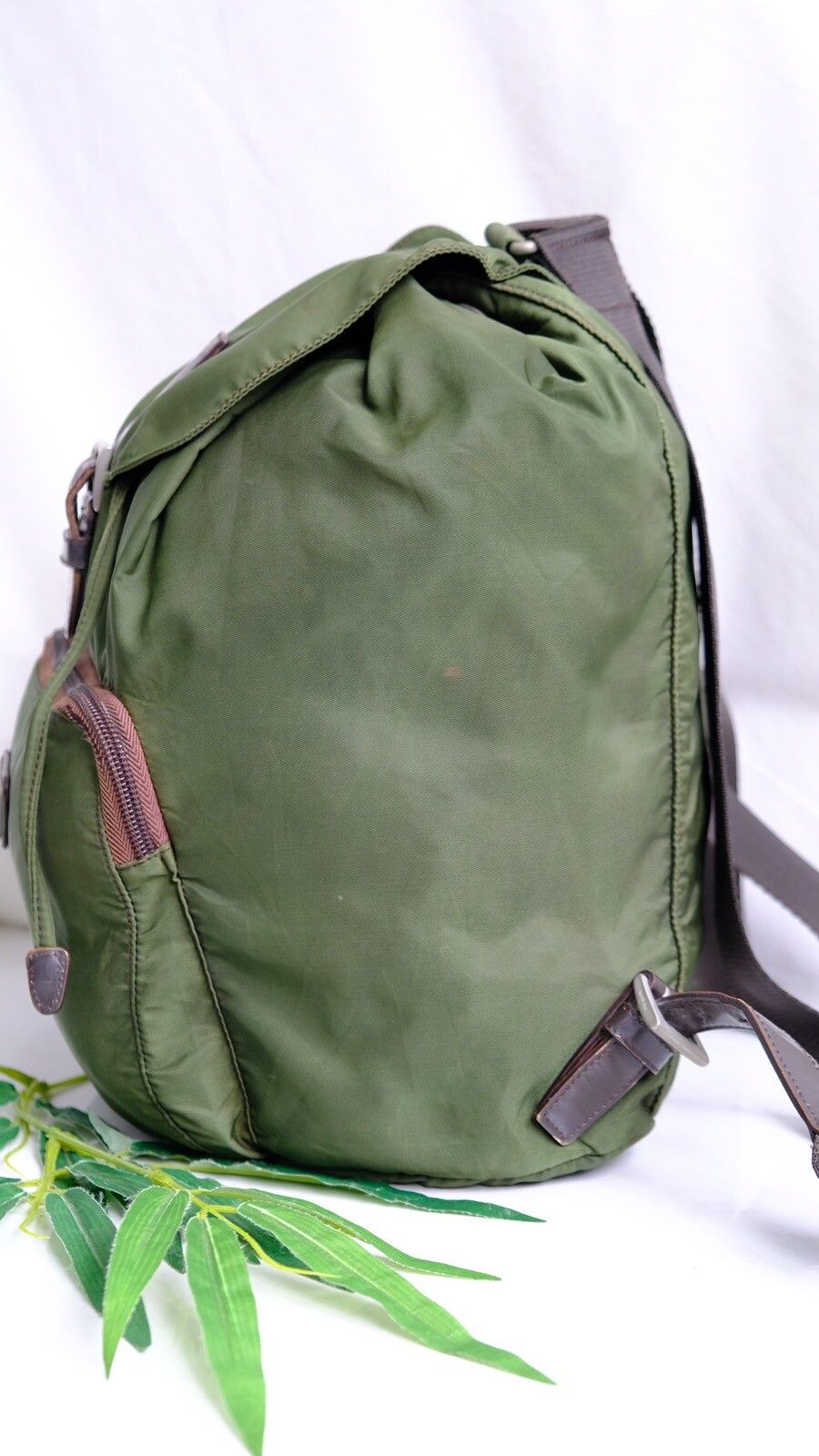 Authentic vintage Prada green army nylon backpack - 6