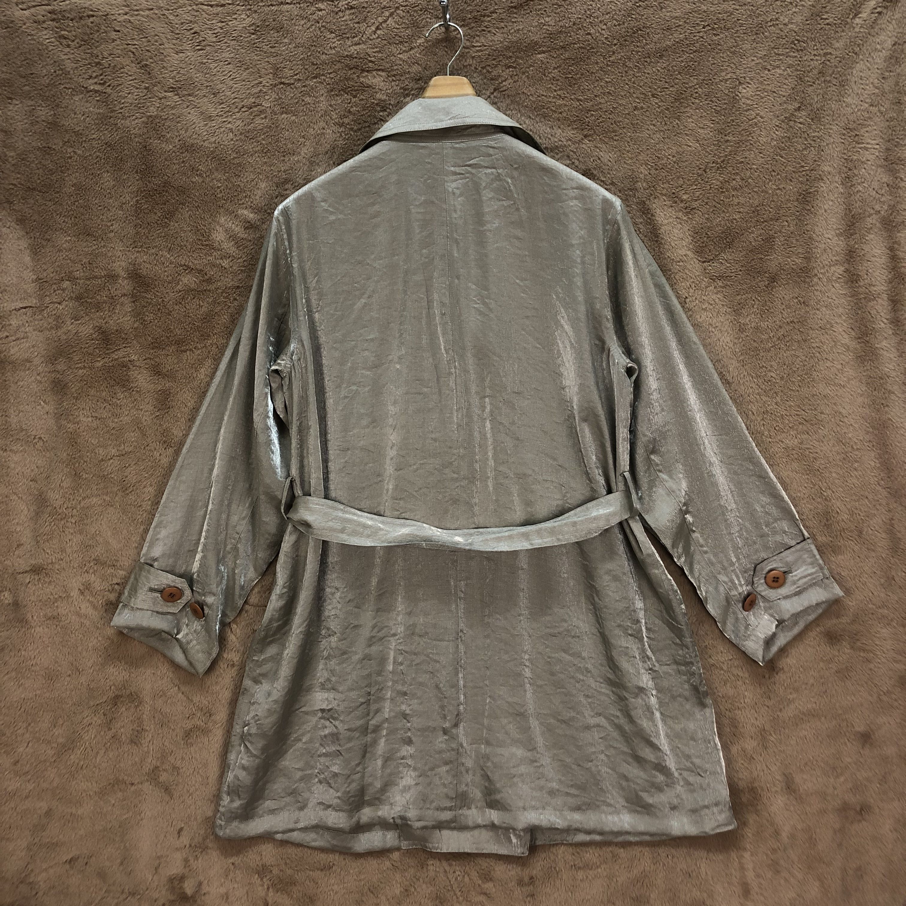 Vintage - BIGI SILVER LIGHT DOUBLE BREASTED TRENCH COAT #6411-65 - 10