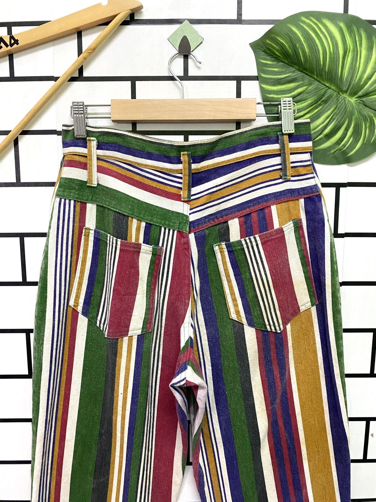 Vintage Striped Multicolour Baggy Pants - 11