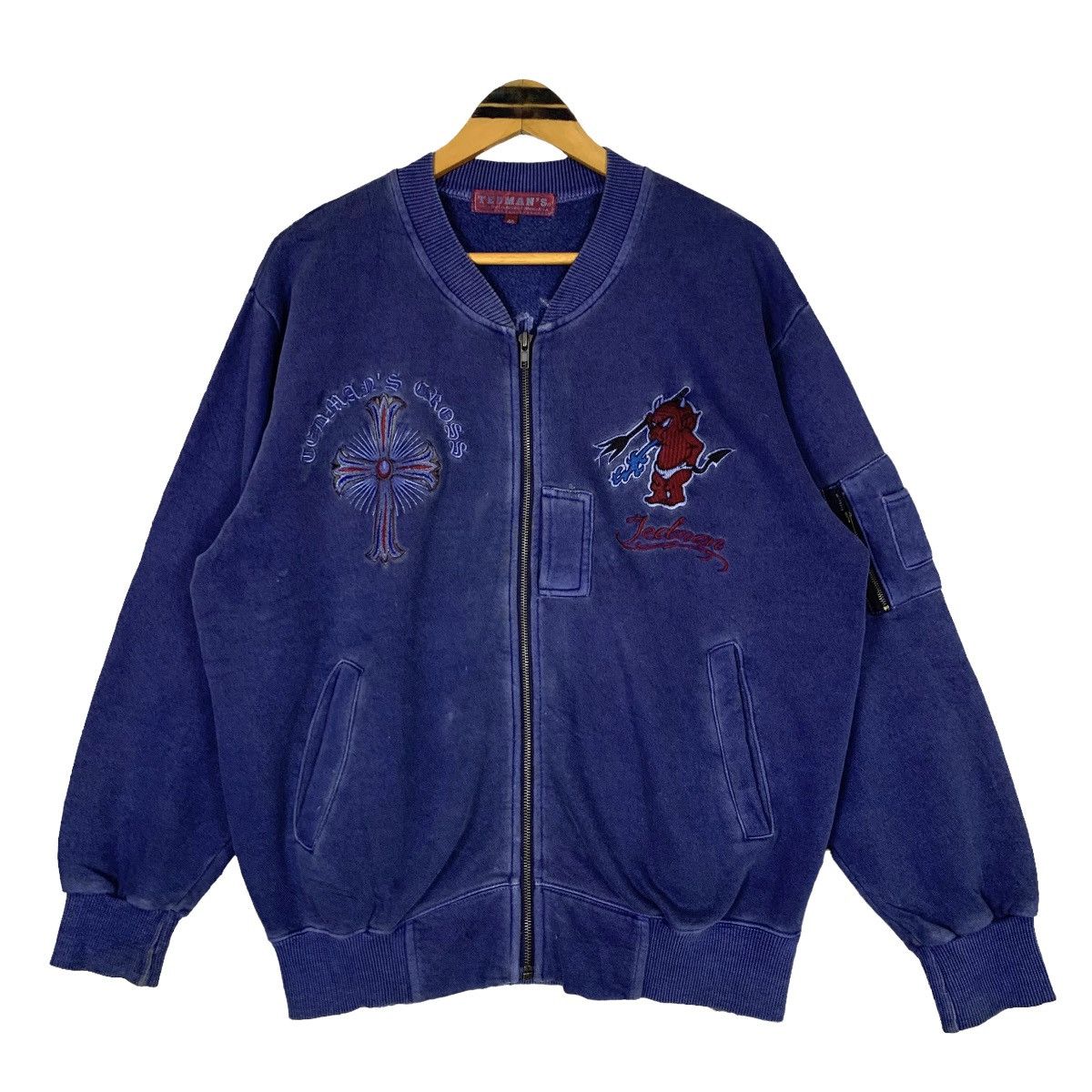 Tedman’s Cross Big Logo Embroidery Bomber Jacket Size 40/M - 1