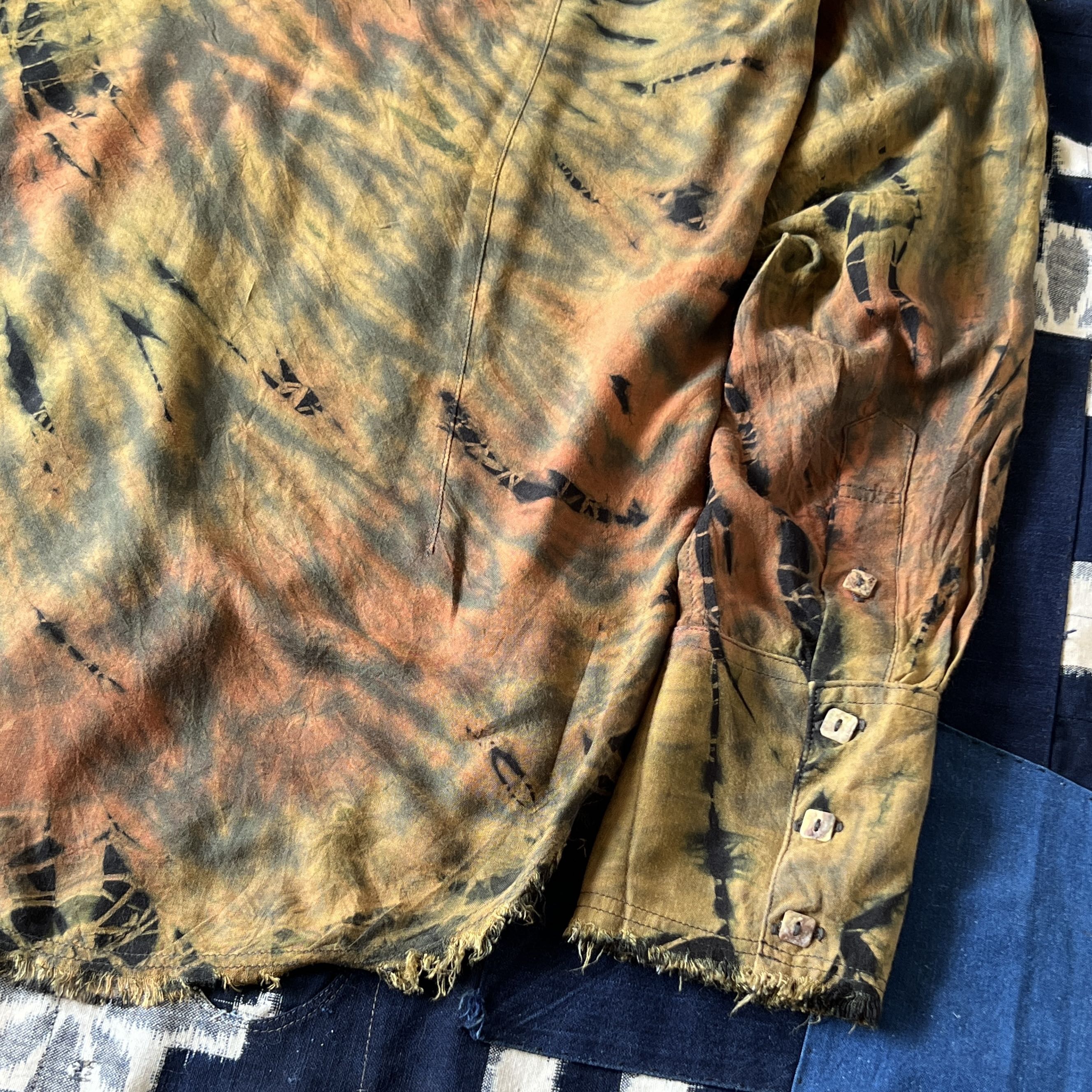 GOA Scarecrow Frayed Button Up Shirt Tie Dye - 8