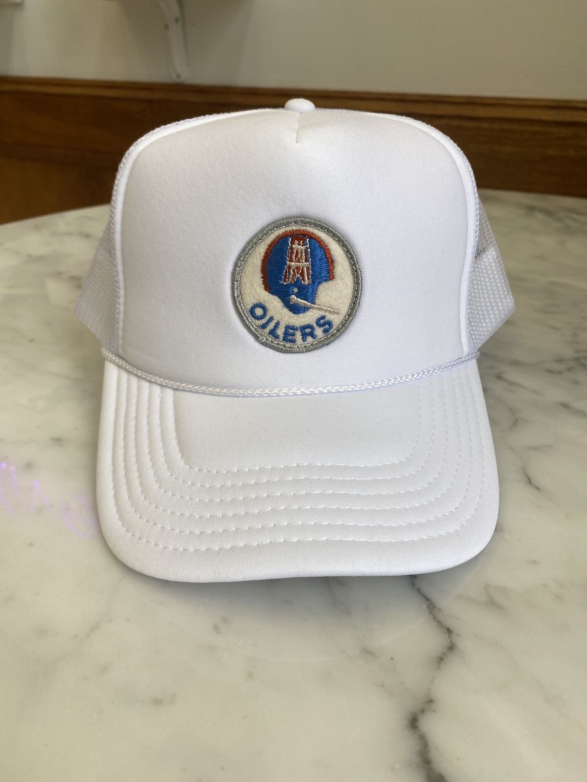 Houston Oilers 90s Vintage Patch Logo Trucker Hat - 2