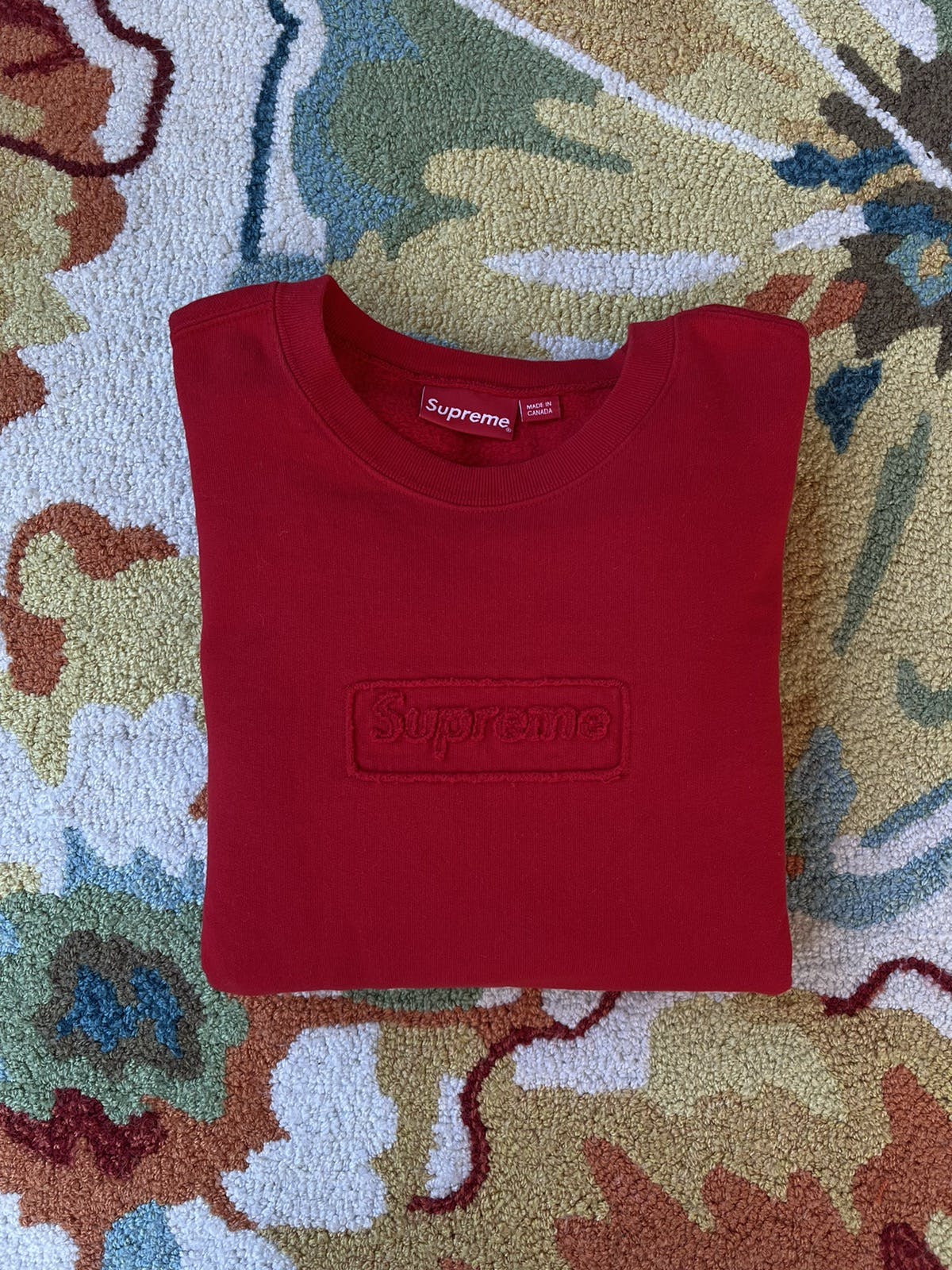 Supreme Supreme Cutout Logo Crewneck SS20 Red | kchype | REVERSIBLE