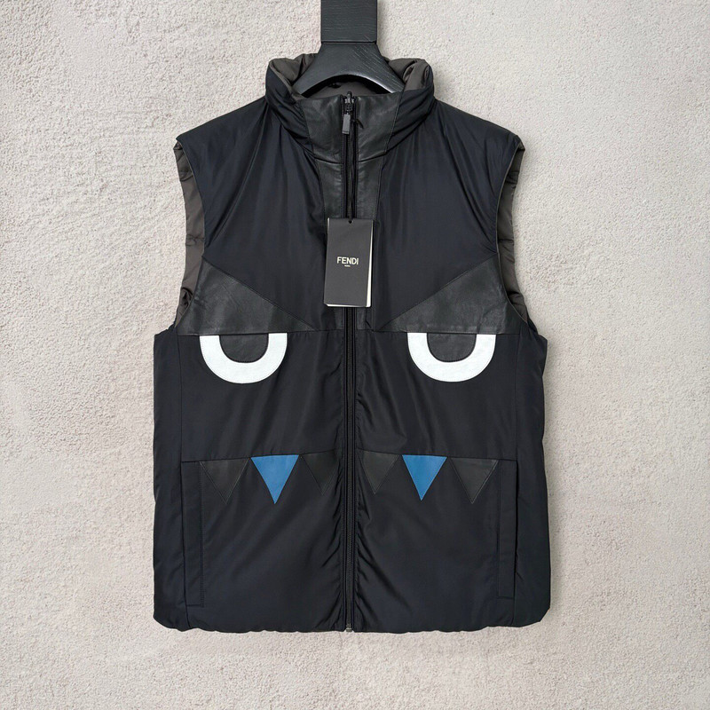 Fendi Black Little Monster Down Vest - 1
