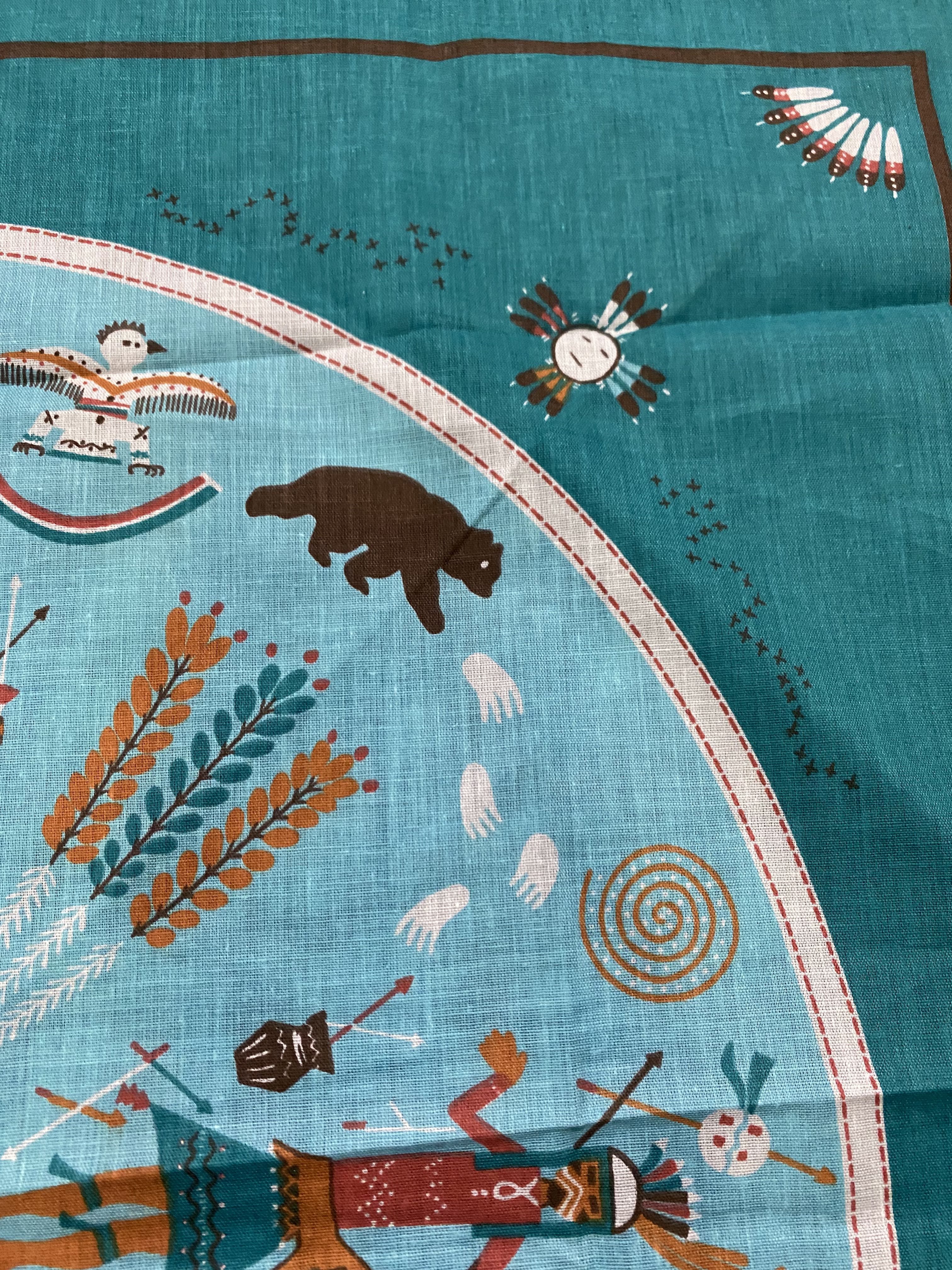 Vintage Native American-Inspired Bandana – Southwest Tribal Print – 50/50 Cotton Poly USA Made - 7