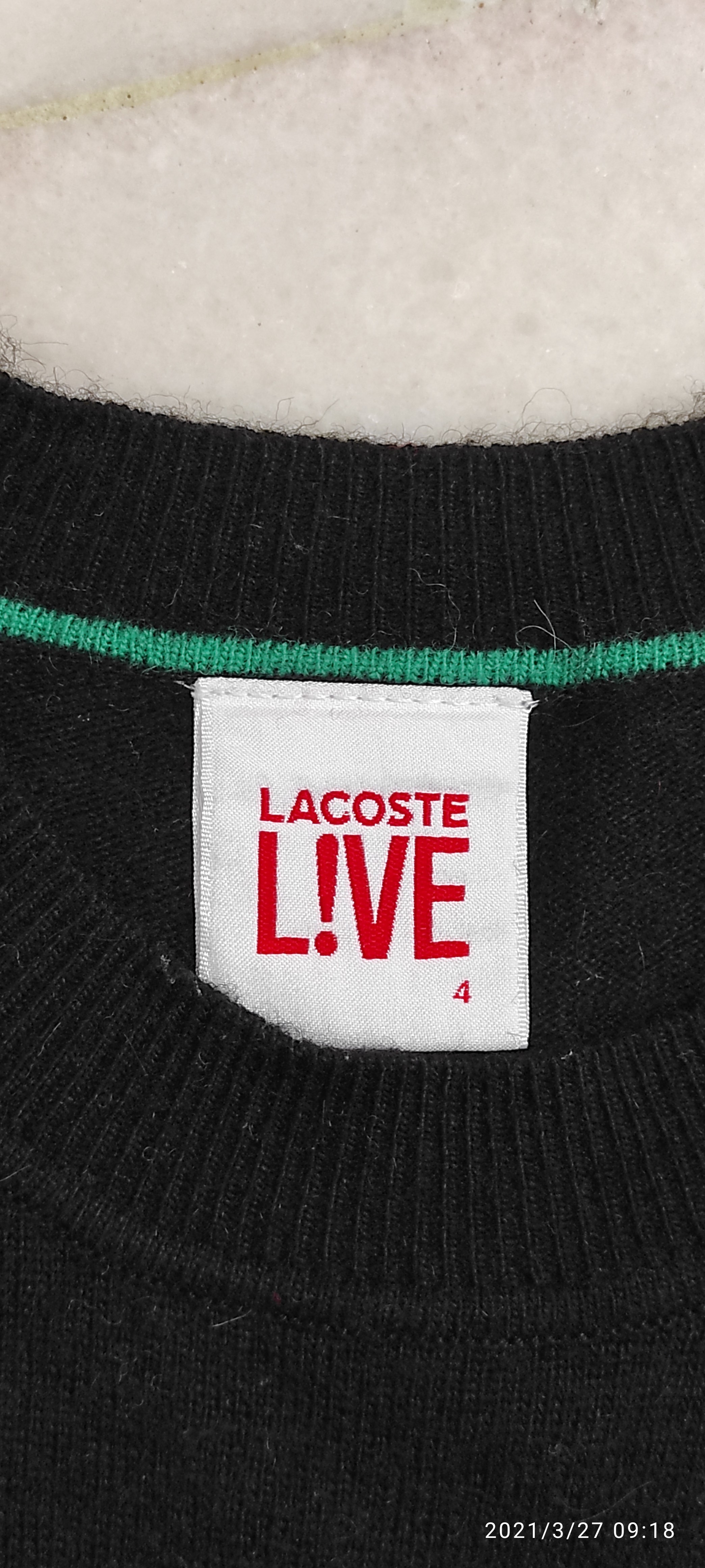 Authentic Lacoste L!ve knit raglan side split color block sweater - 3