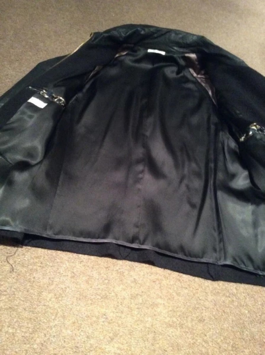 Mainline Wool-Leather Sleeves Asymmetric Jacket - 3