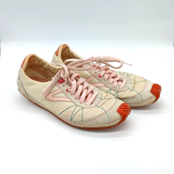 Unique Vintage Tretorn Pink Lace up Suede  Athletic Sneakers Women's 9 - 1